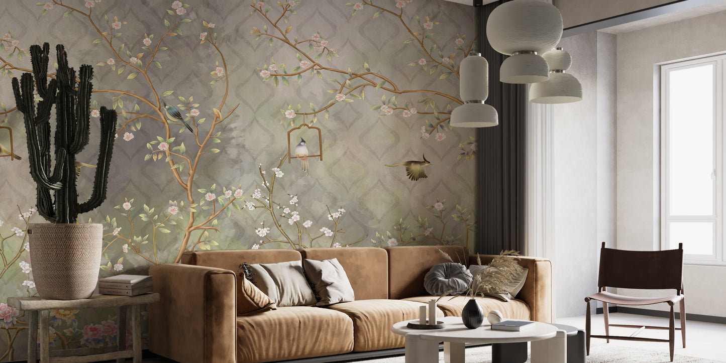 Vintage Blooming Garden Wallpaper Mural