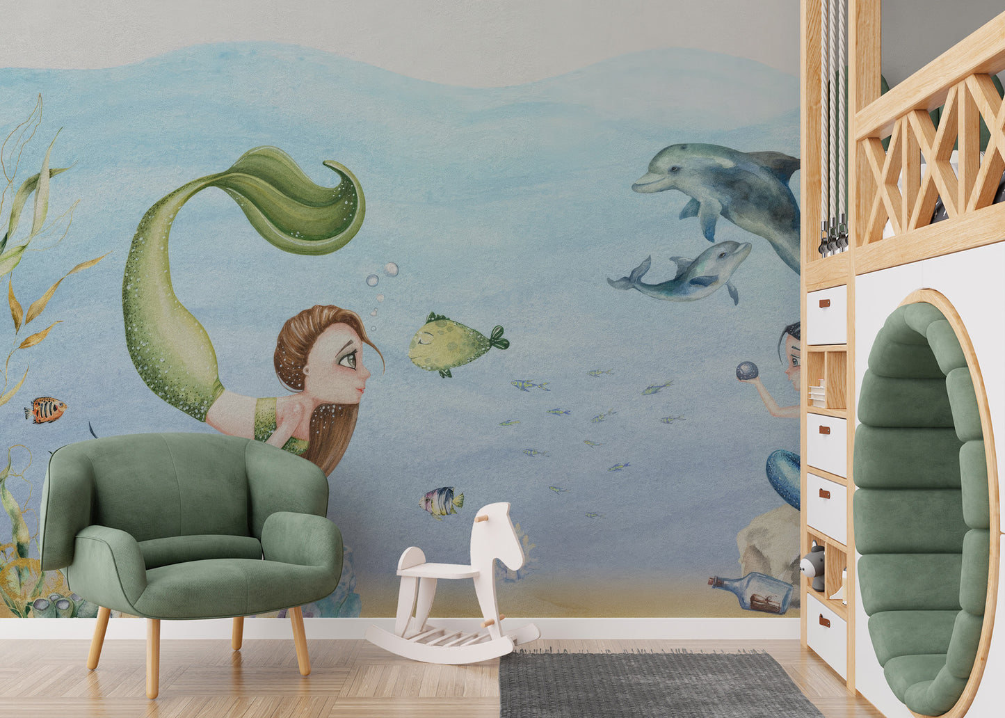 Colourful Mermaids Wallpaper Mural