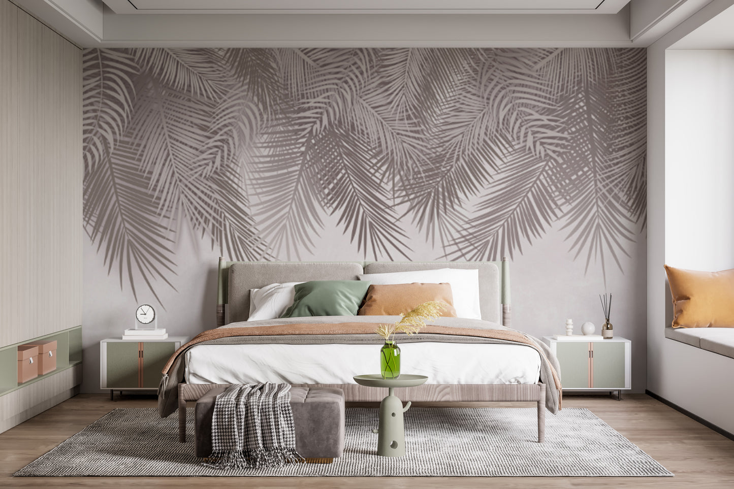 Stylish and elegant palm frond patterns for wall decoration
