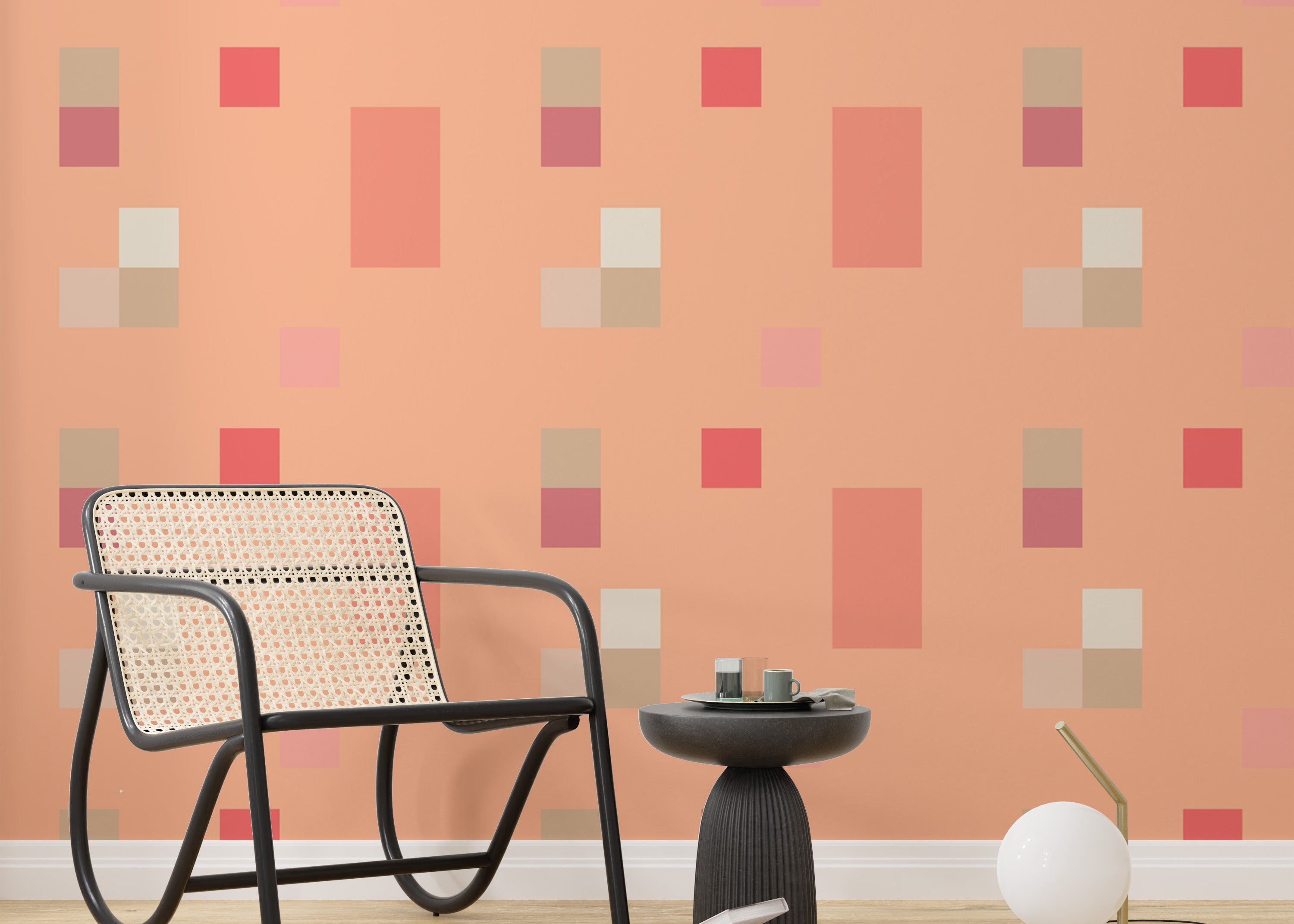 Subtle elegance of Peach Fuzz Tile Pattern Wallpaper