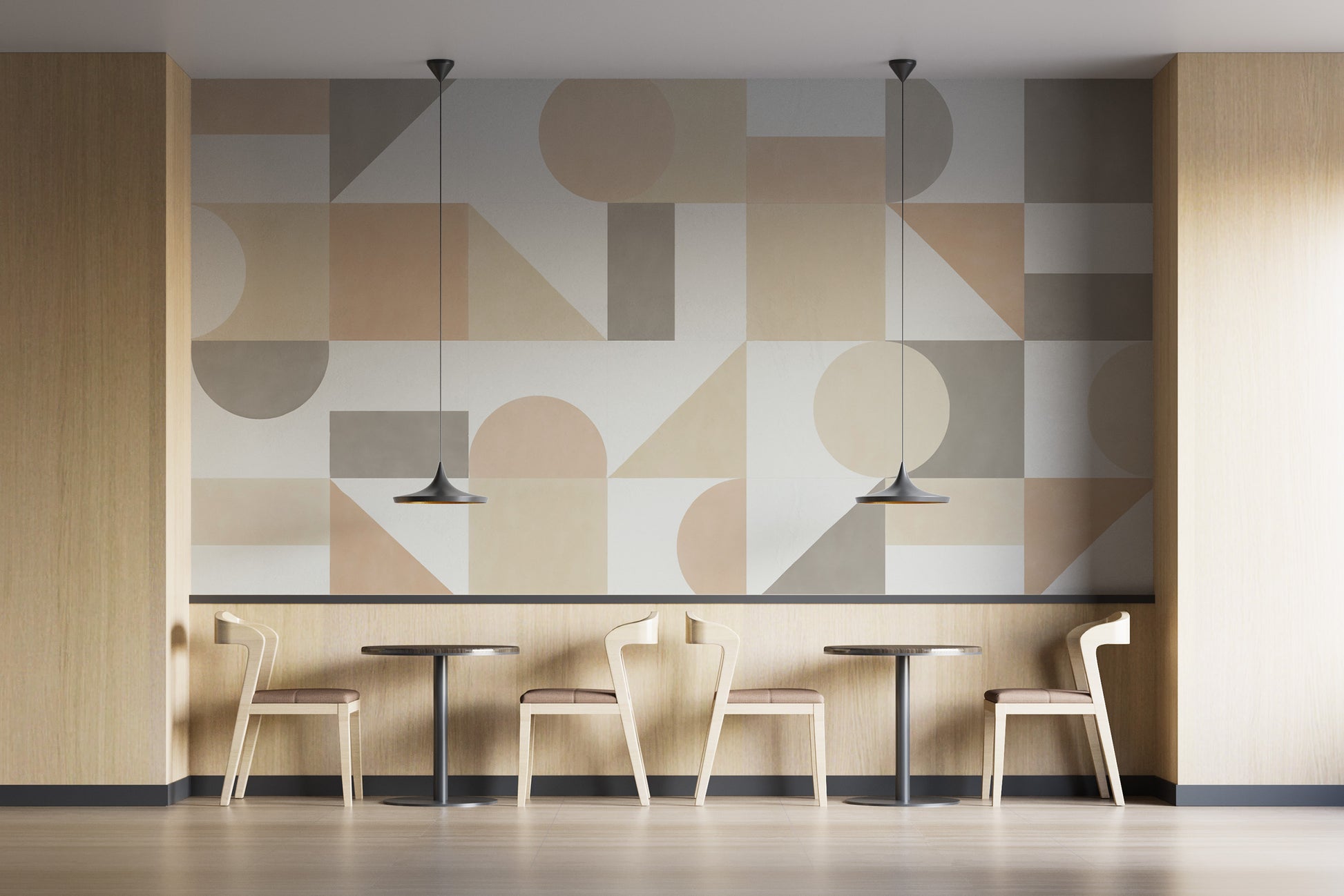 Contemporary geometric wallpaper for interiors
