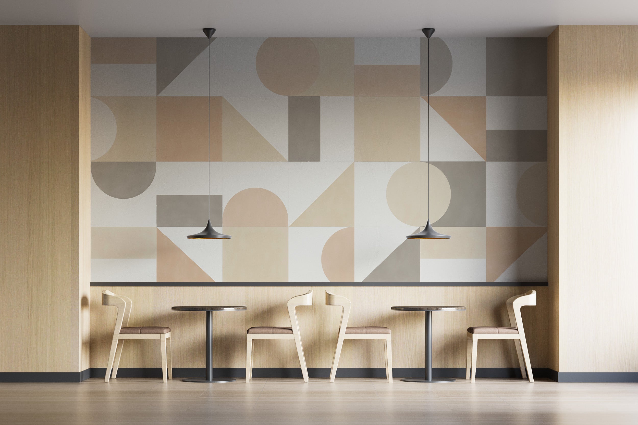 Contemporary geometric wallpaper for interiors
