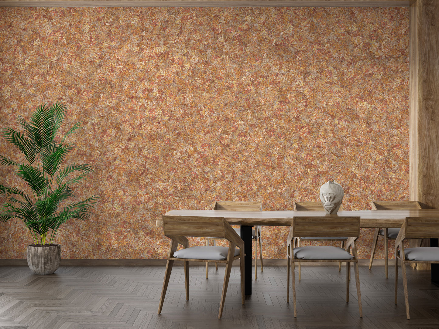 Brown Color Autumn Leaves Wallpaper Murals