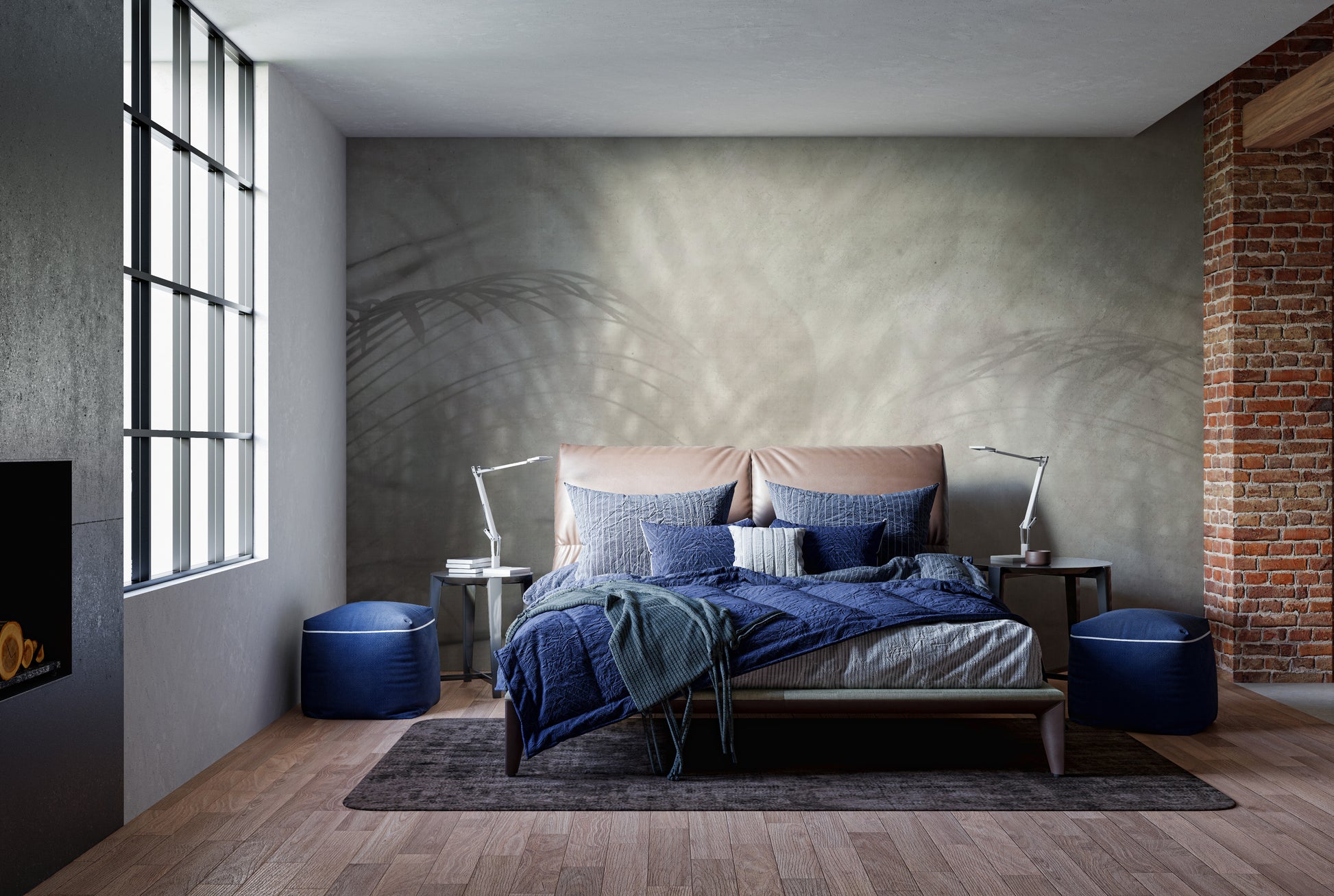 Boho-inspired leaf shadow wallpaper for natural ambiance




