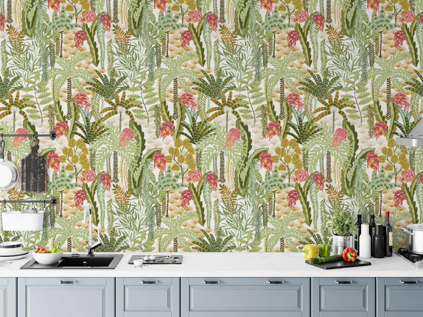 Sophisticated Vibrant Jungle Canopy wallpaper for dynamic decor.
