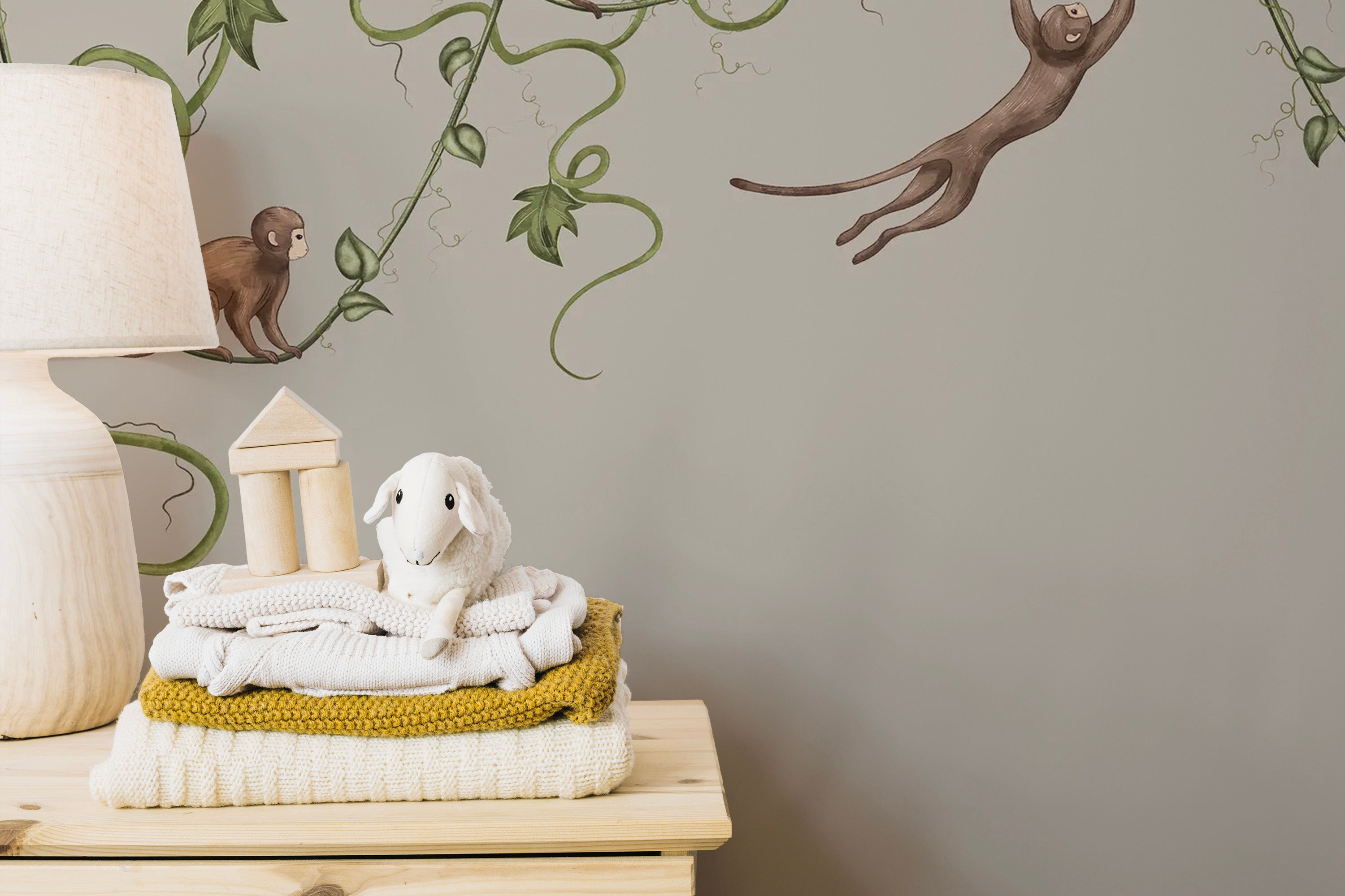 Joyful Monkey mural inspires fun in kids' bedroom spaces