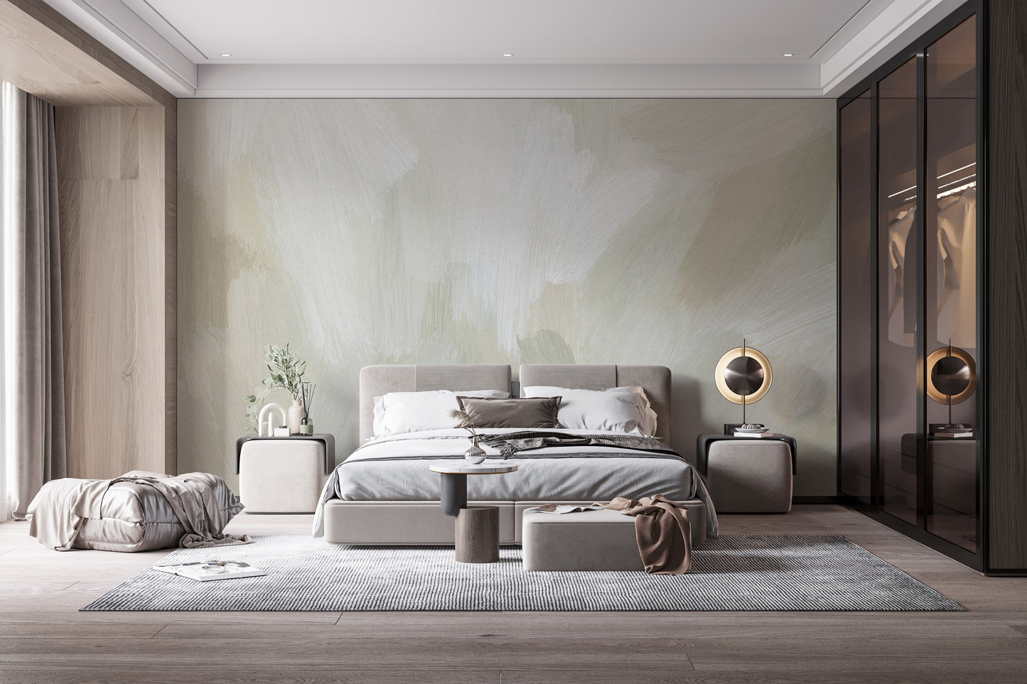 Abstract Pastel Earth Tone Wallpaper Mural