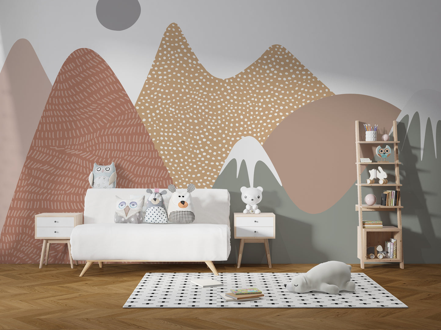 Stippling Mountains Wallpaper Murals