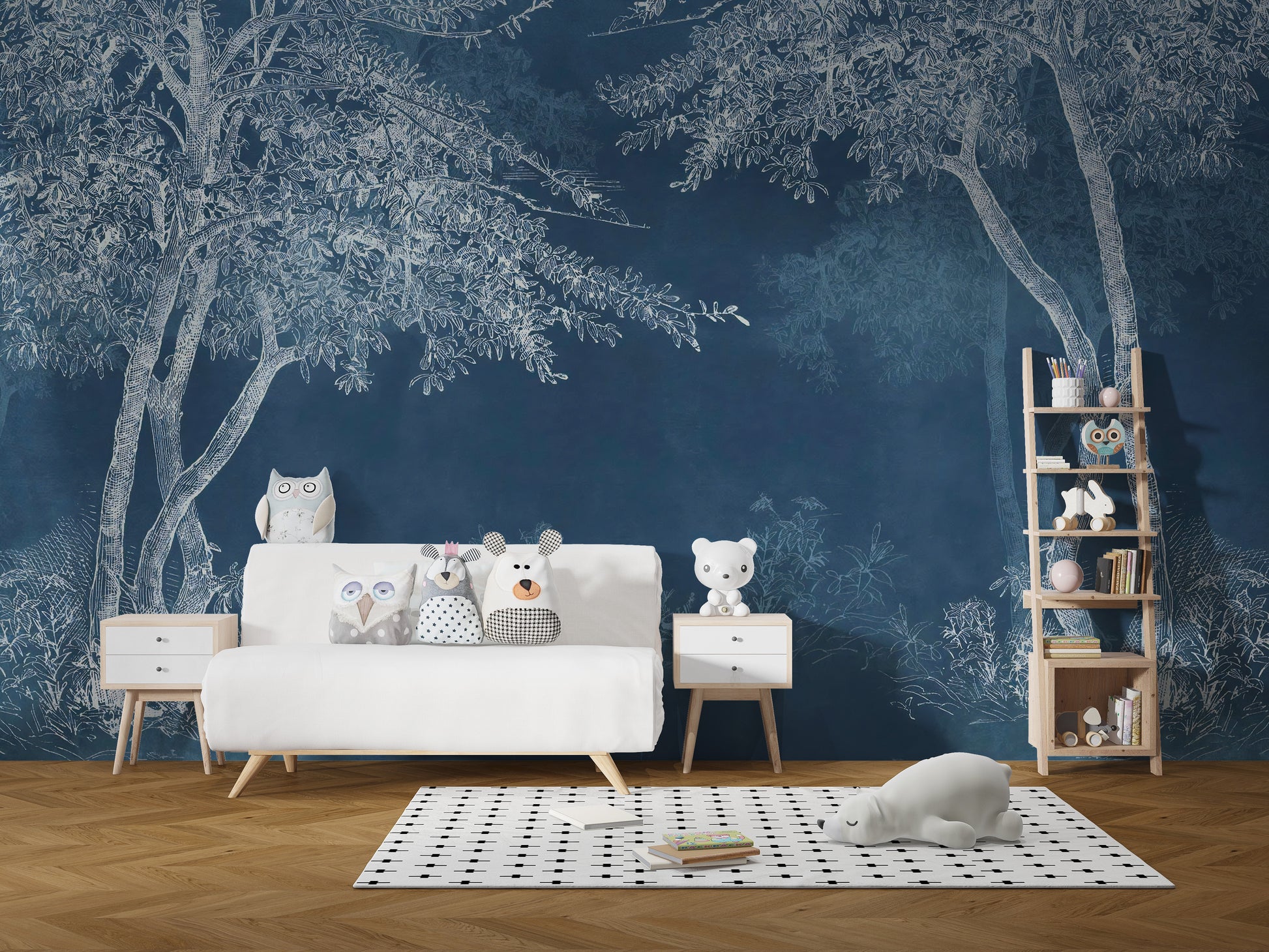 Misty Blue Woods Wallpaper Mural
