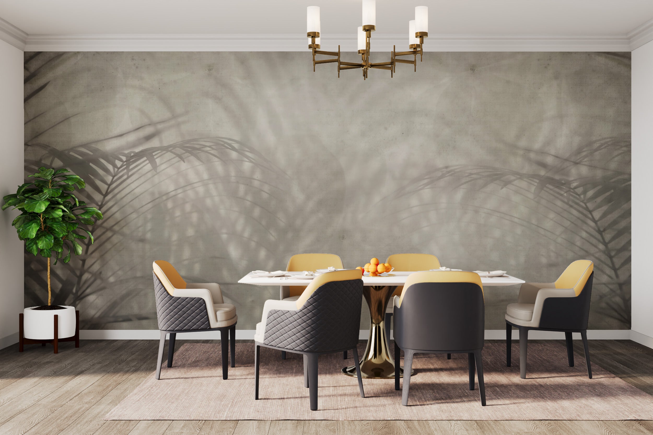 Elegant tropical leaf shadow wallpaper for walls
