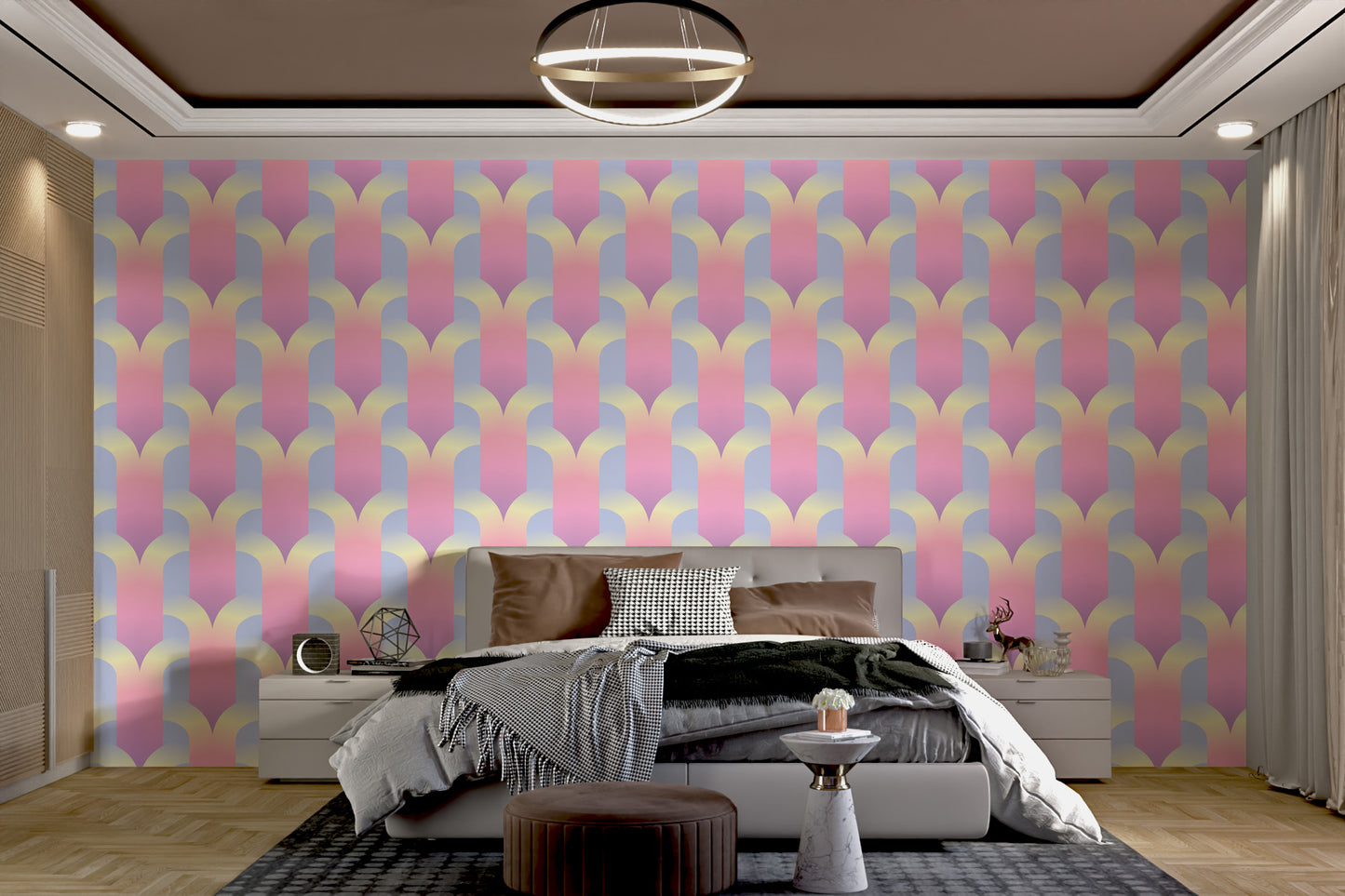 Modern Chromatic Harmony Wallpaper Design
