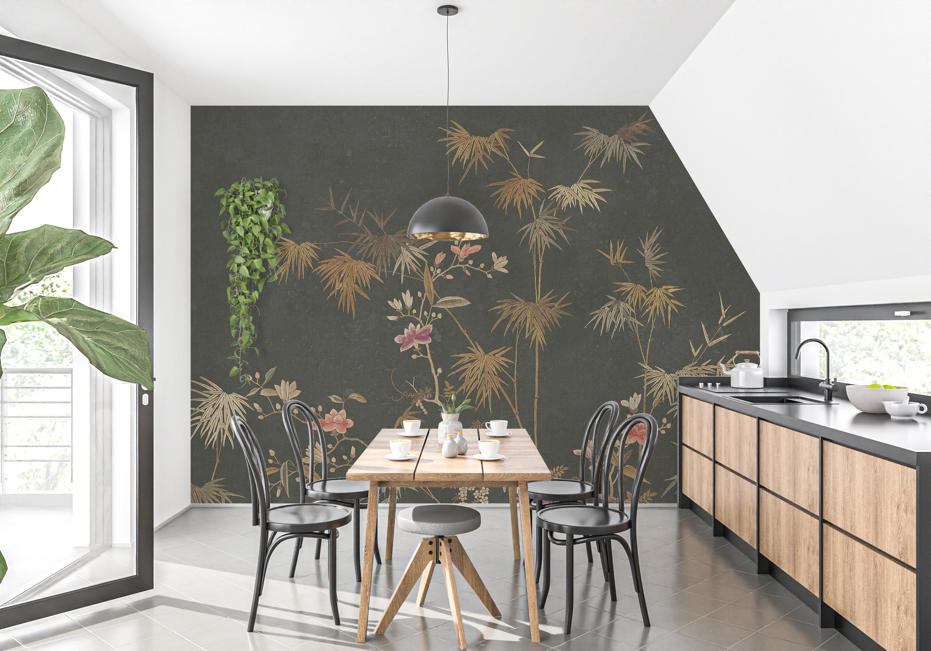 Transform walls with Bamboo Grove Wallpaper mural