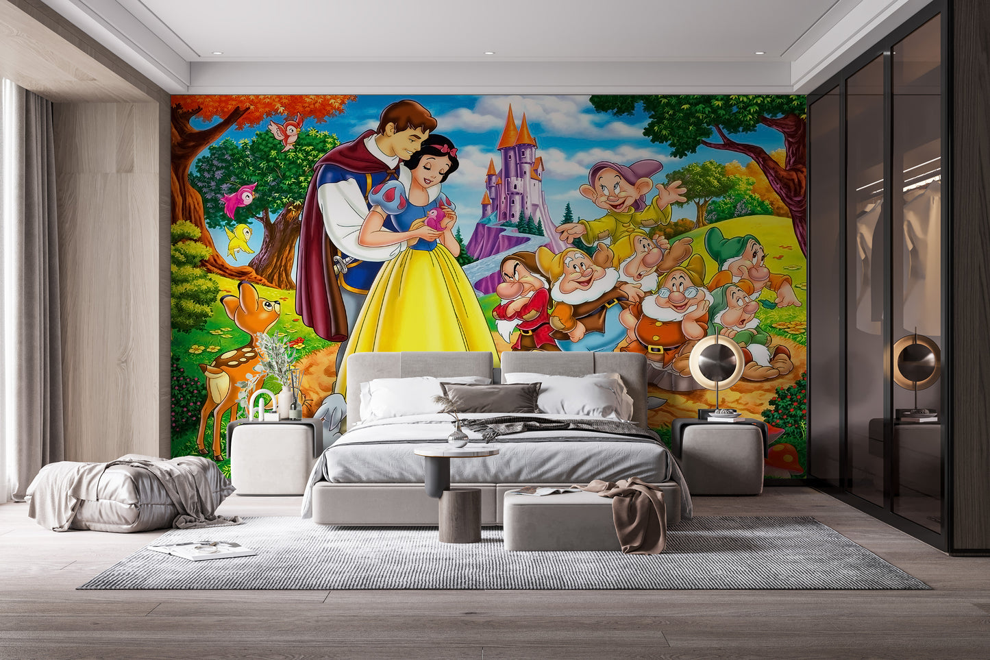 Snow White saga wallpaper with a whimsical fairytale design
