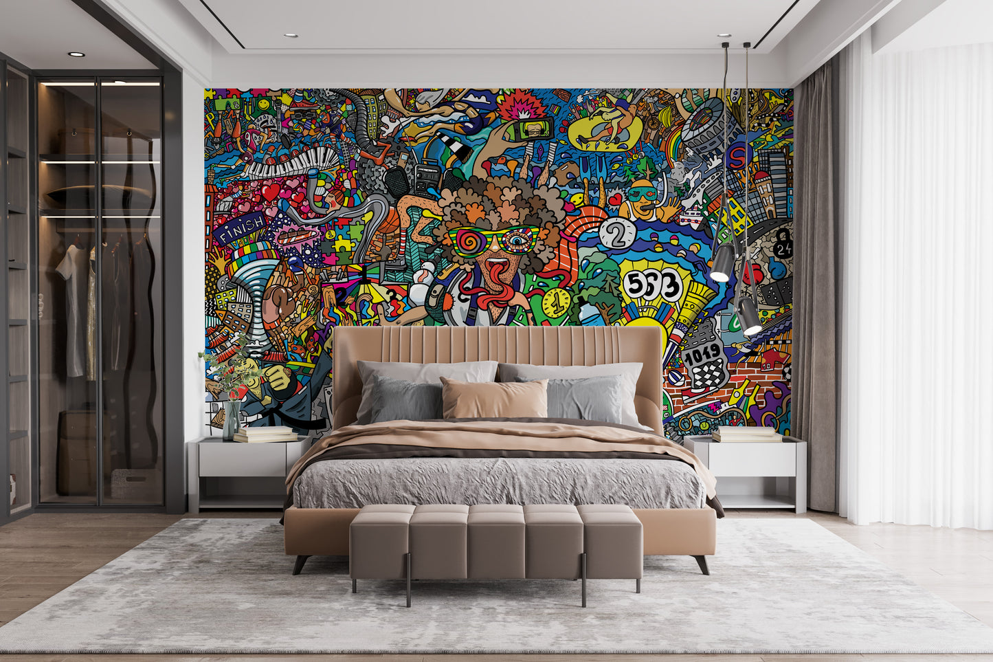 Sports Collage Graffiti Wall Mural