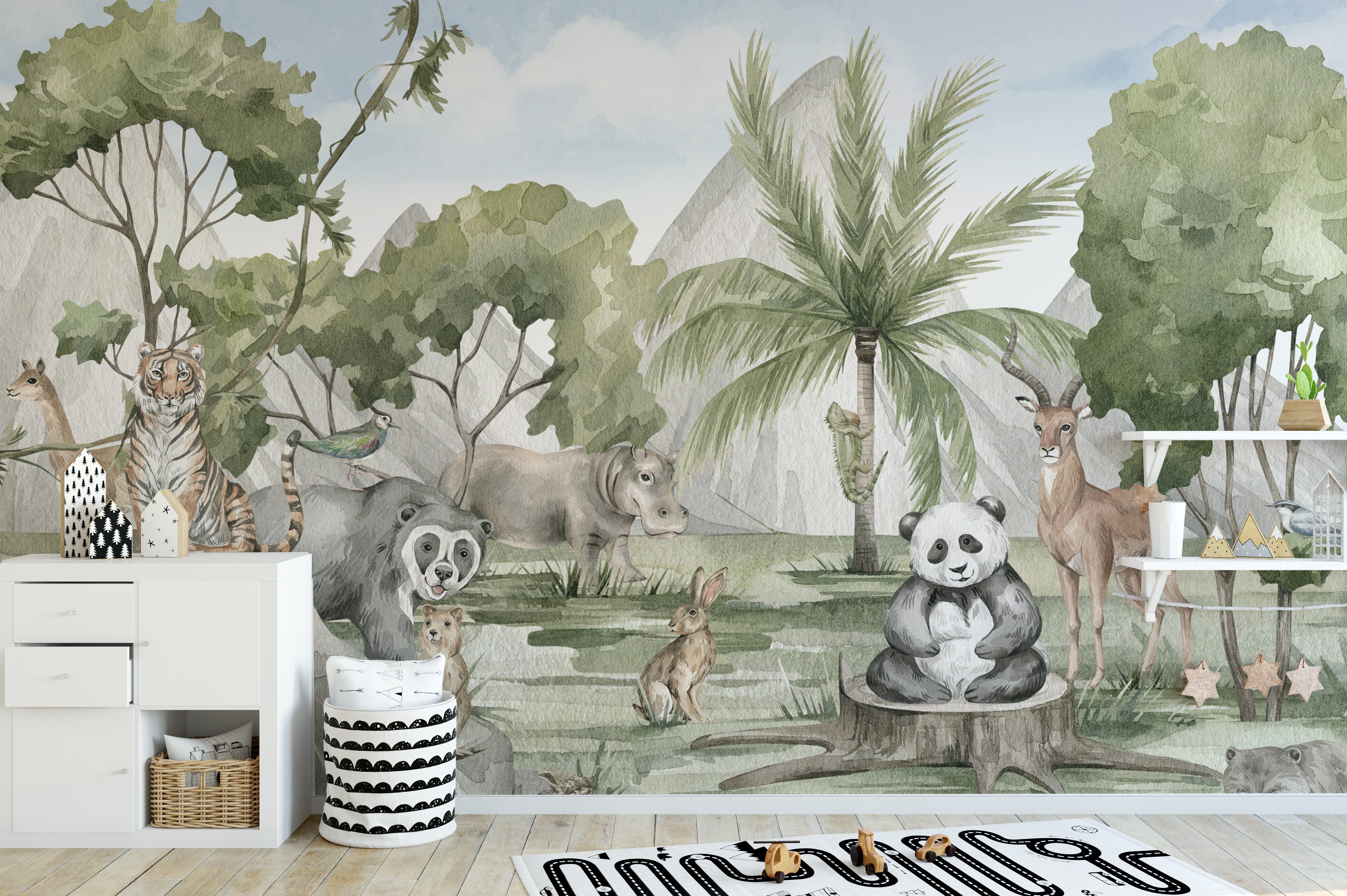 Explore the wild with a savannah summit wallpaper mural