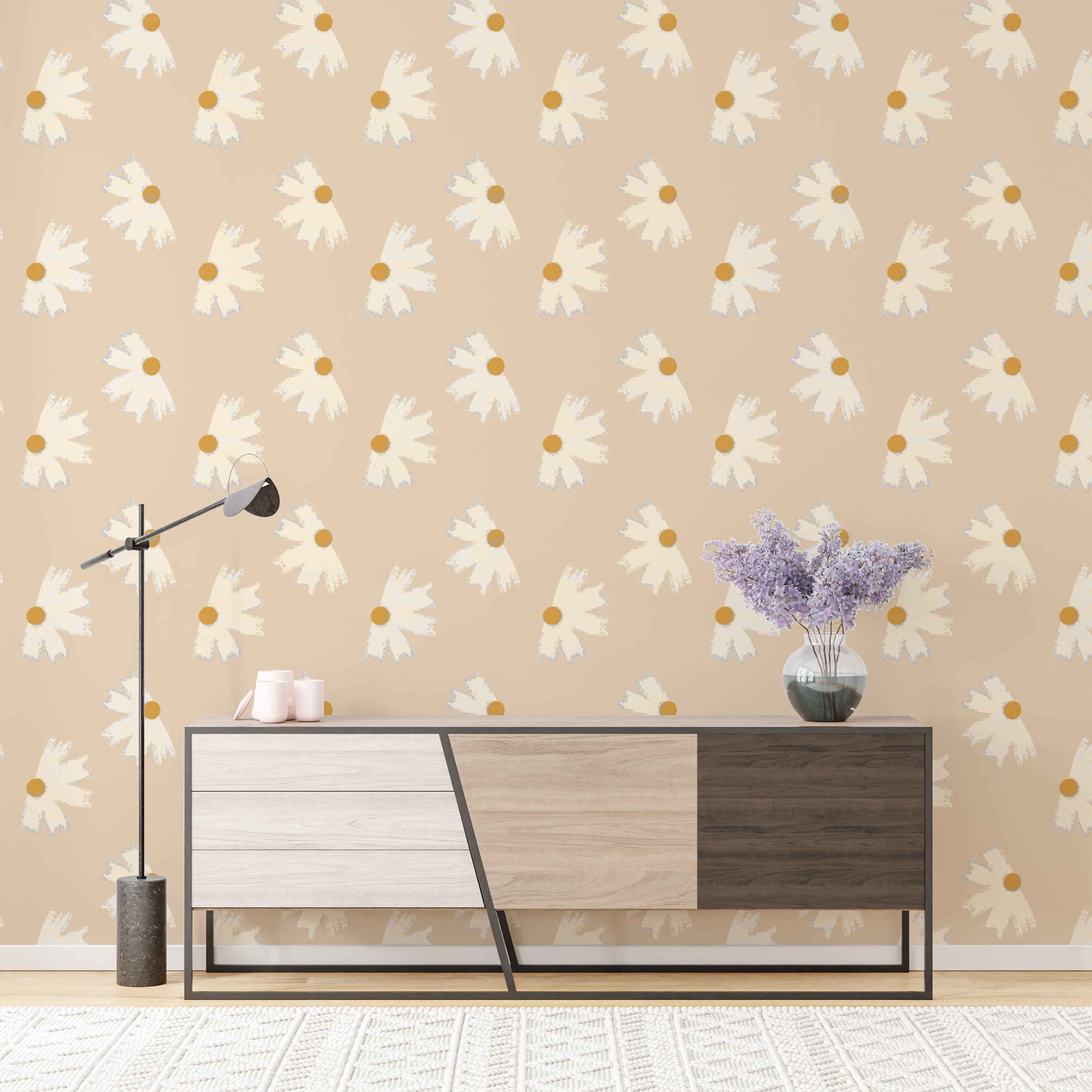 Marigold Pearl Flower Wallpaper for your space
