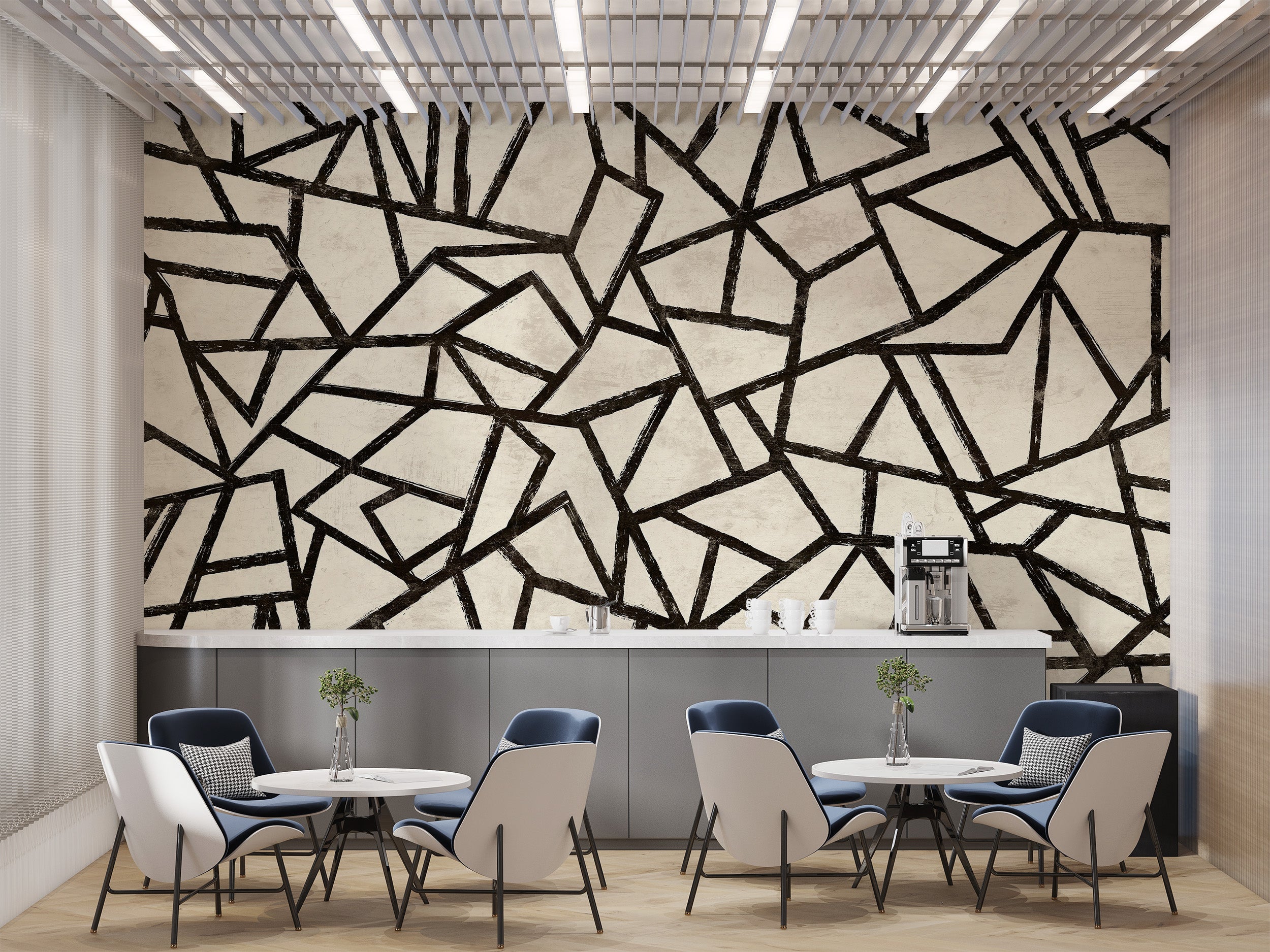 Modern geometric pattern transforms kitchen interiors