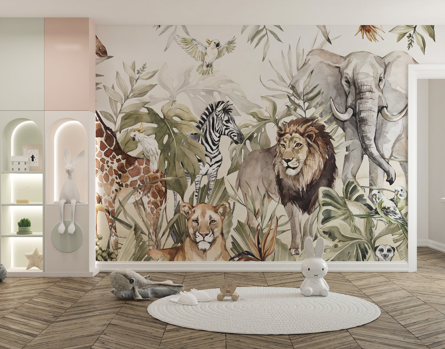 Watercolor Animal Kingdom Forest Wallpaper Murals