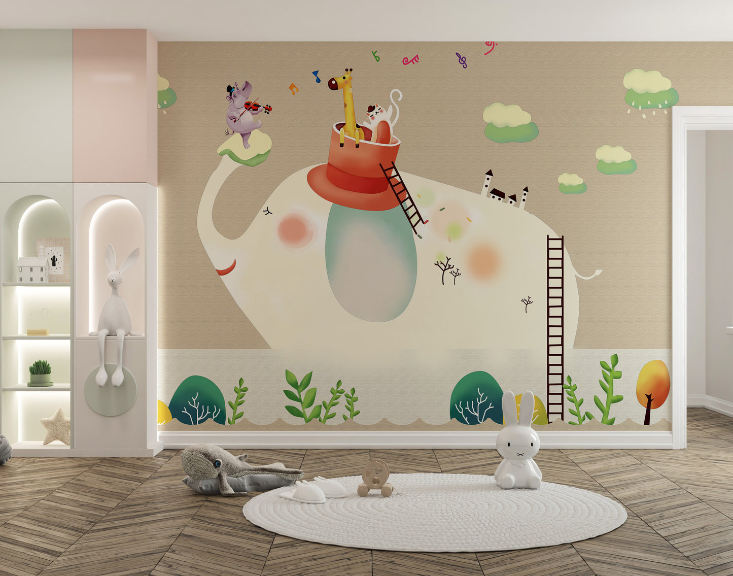 Cartoon Elephant Wallpaper Murals