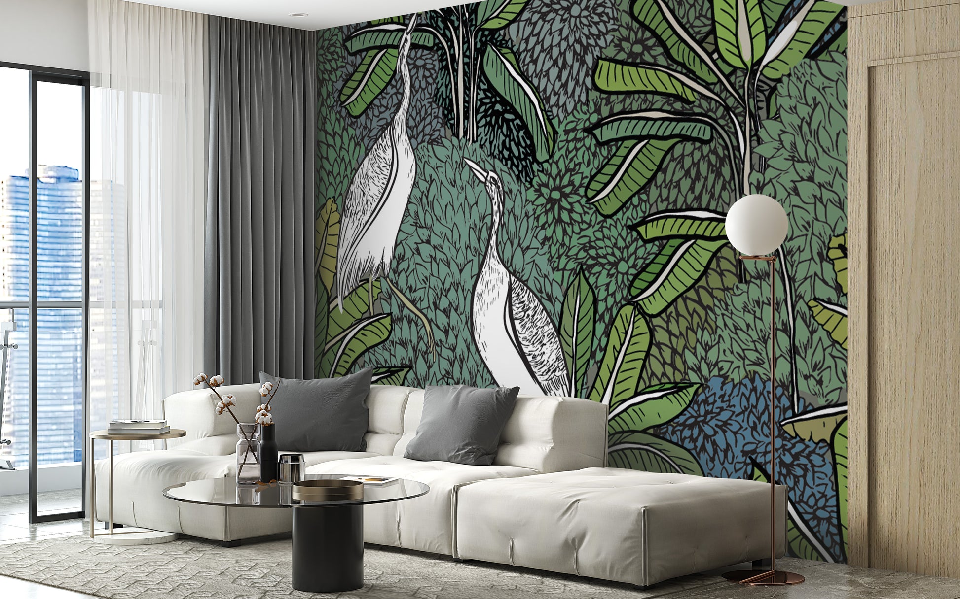 Tropical paradise wallpaper mural
