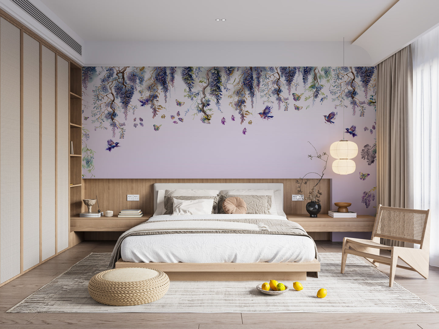 Wisteria Romance Purple Wallpaper Murals