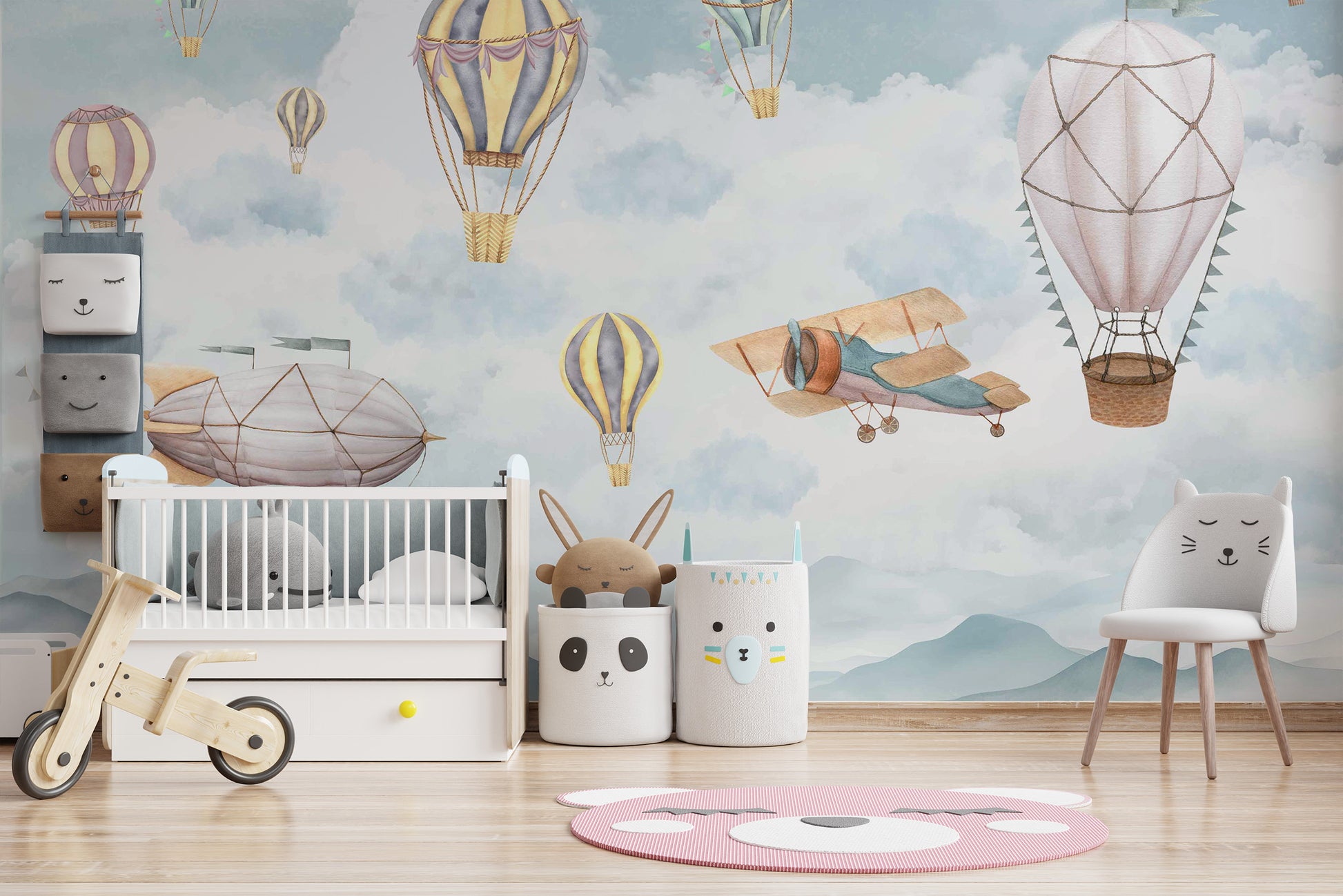 Balloon wallpaper for boys' nursery
