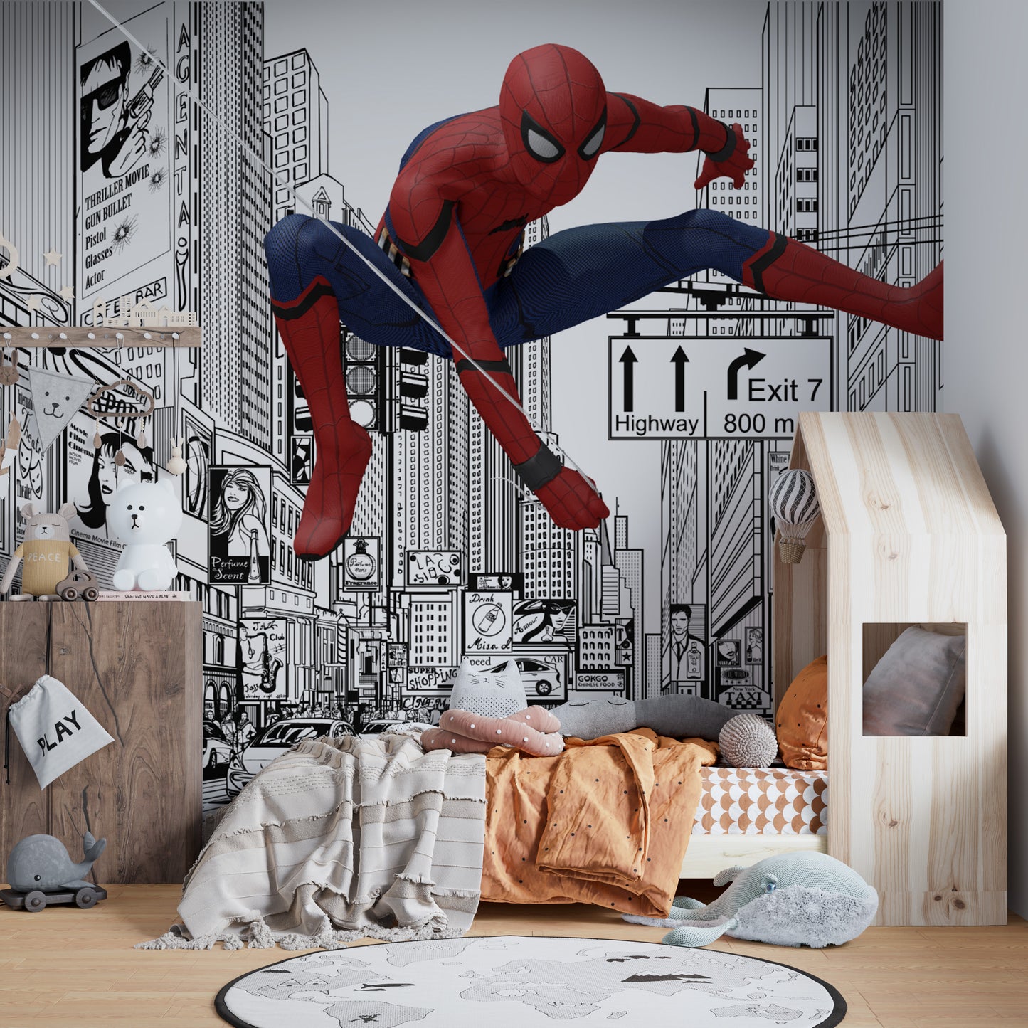 Marvel Hero Spider-Man Wall Design
