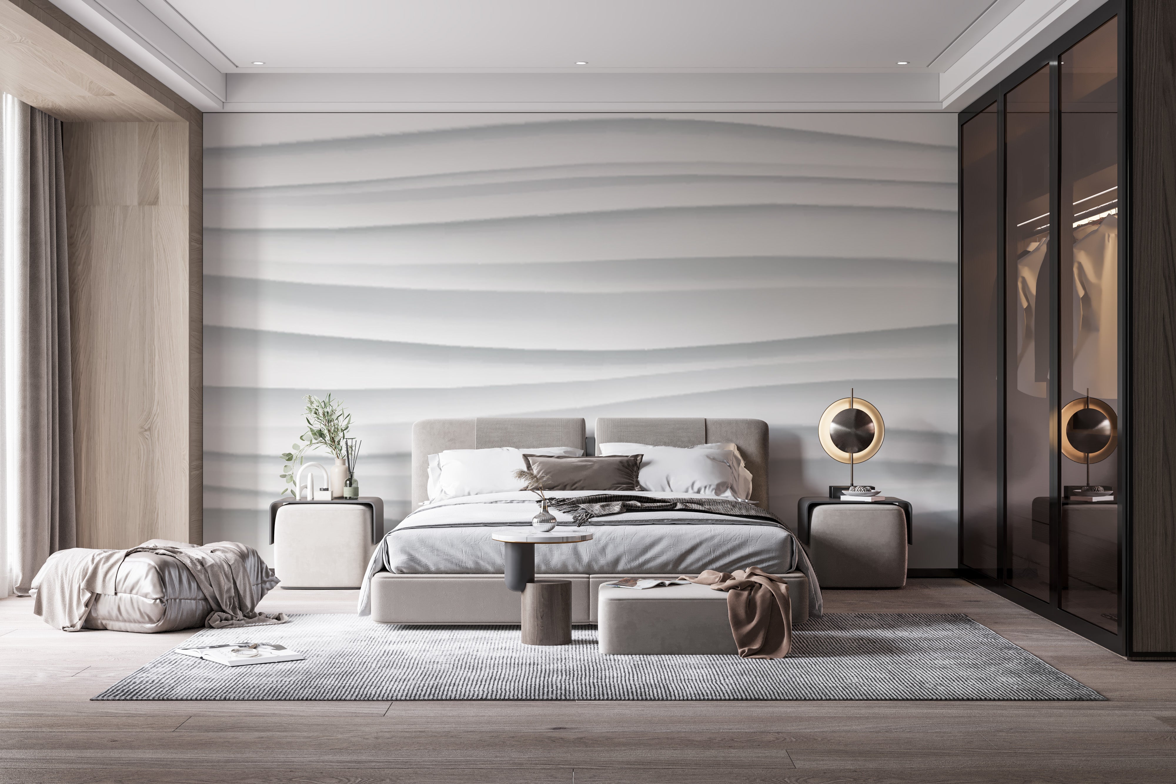 Subtle abstract waves wallpaper design
