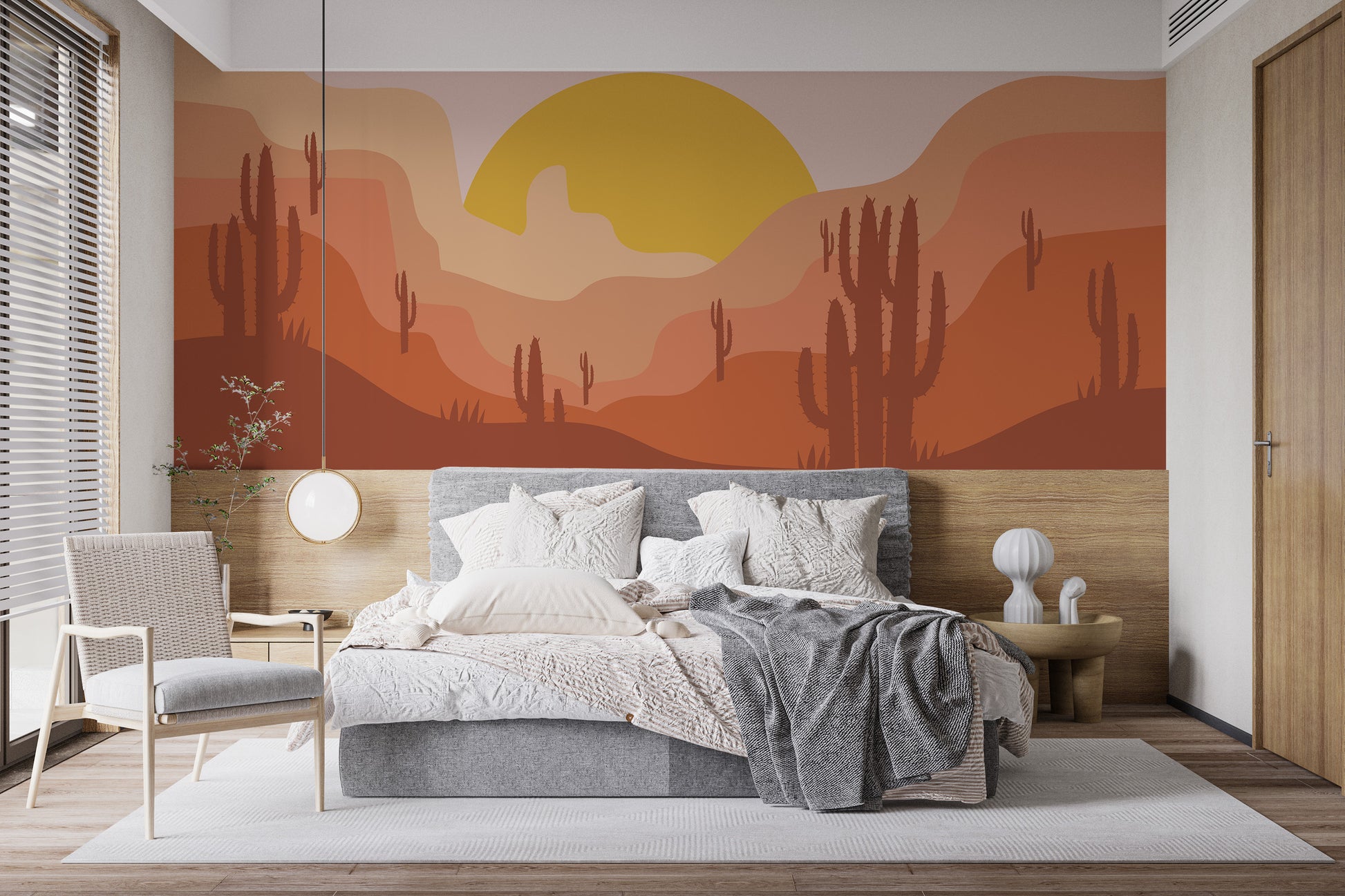 Desert Landscape Wallpaper brings calm to bedrooms