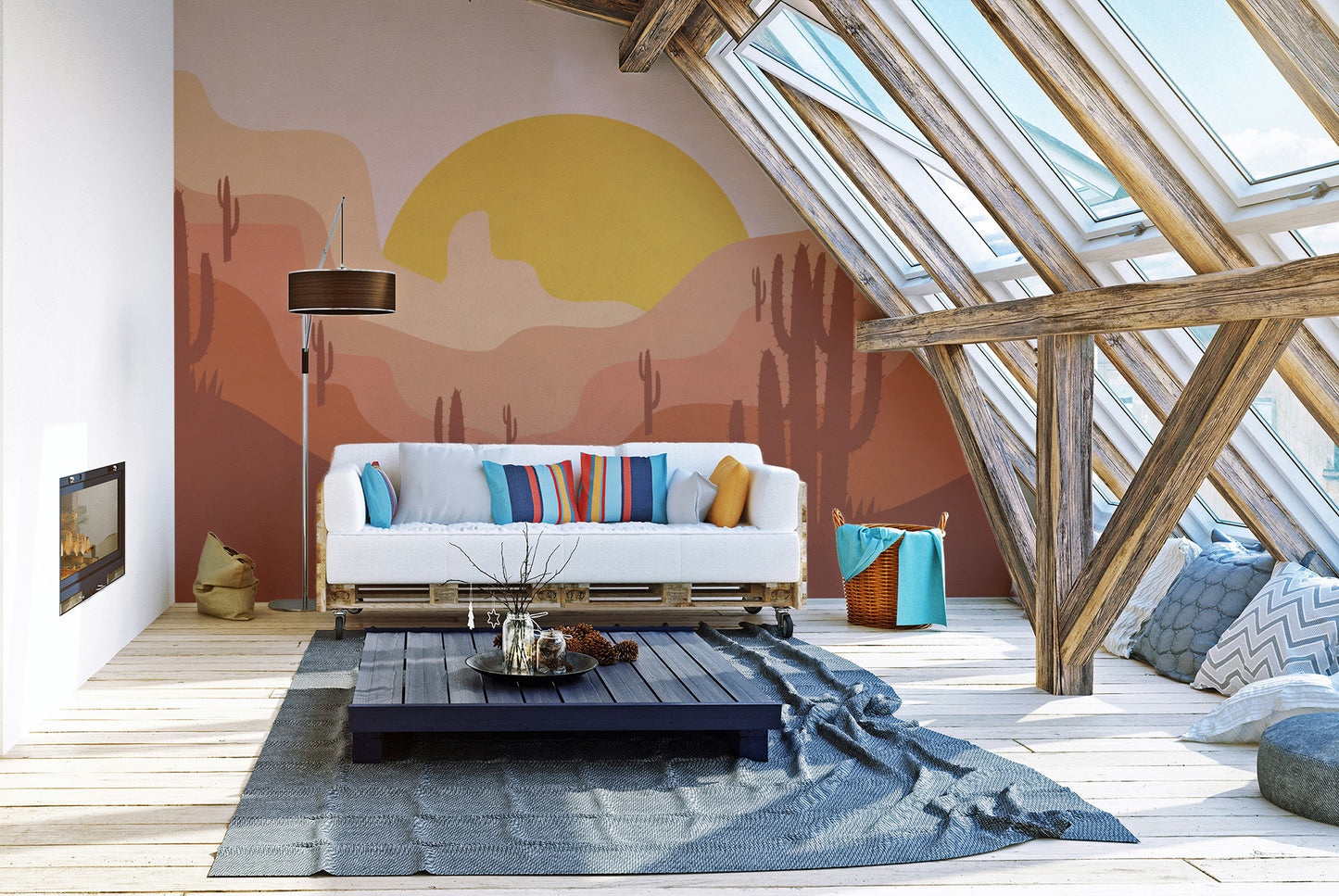 Desert Landscape Wallpaper elevates living room decor