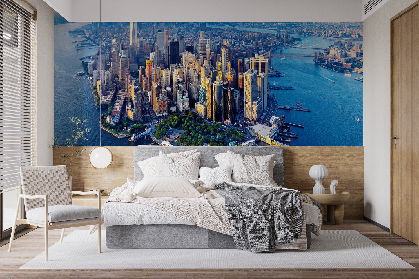 Manhattan Skyline Aerial View Wall Mural