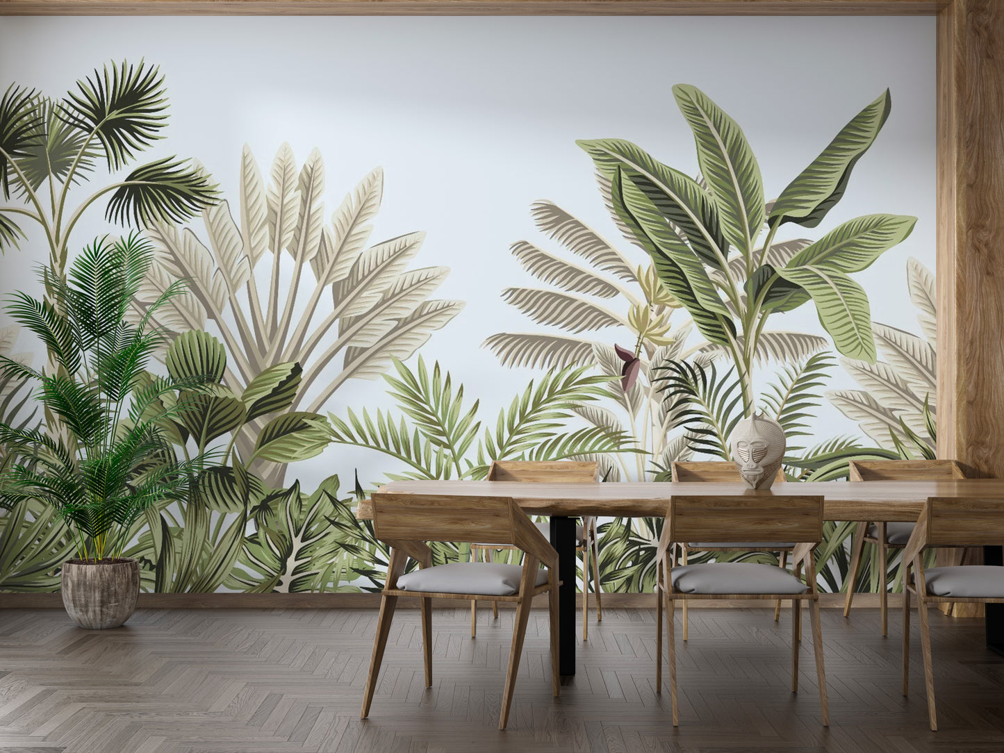 Vintage Tropical Leaves Wallpaper Mural