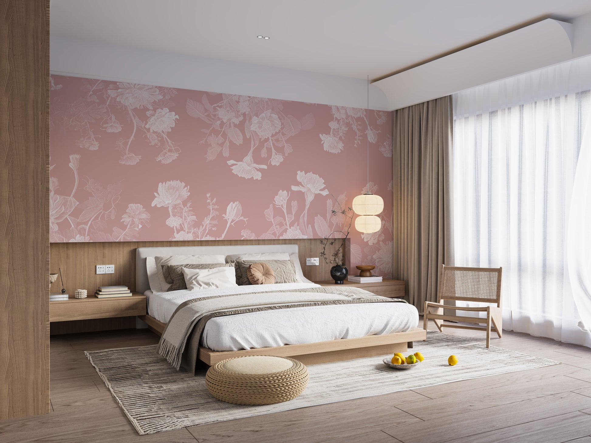 Pink Flower Bedroom Wallpaper Murals - Giffywalls