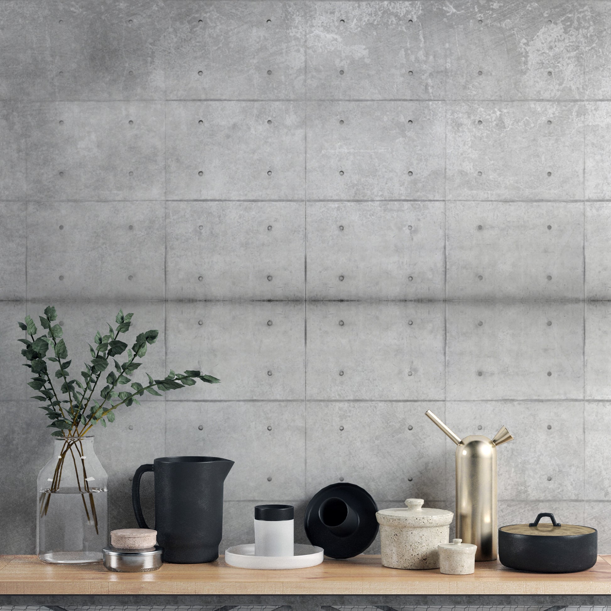 Industrial grey concrete texture wallpaper for modern décor
