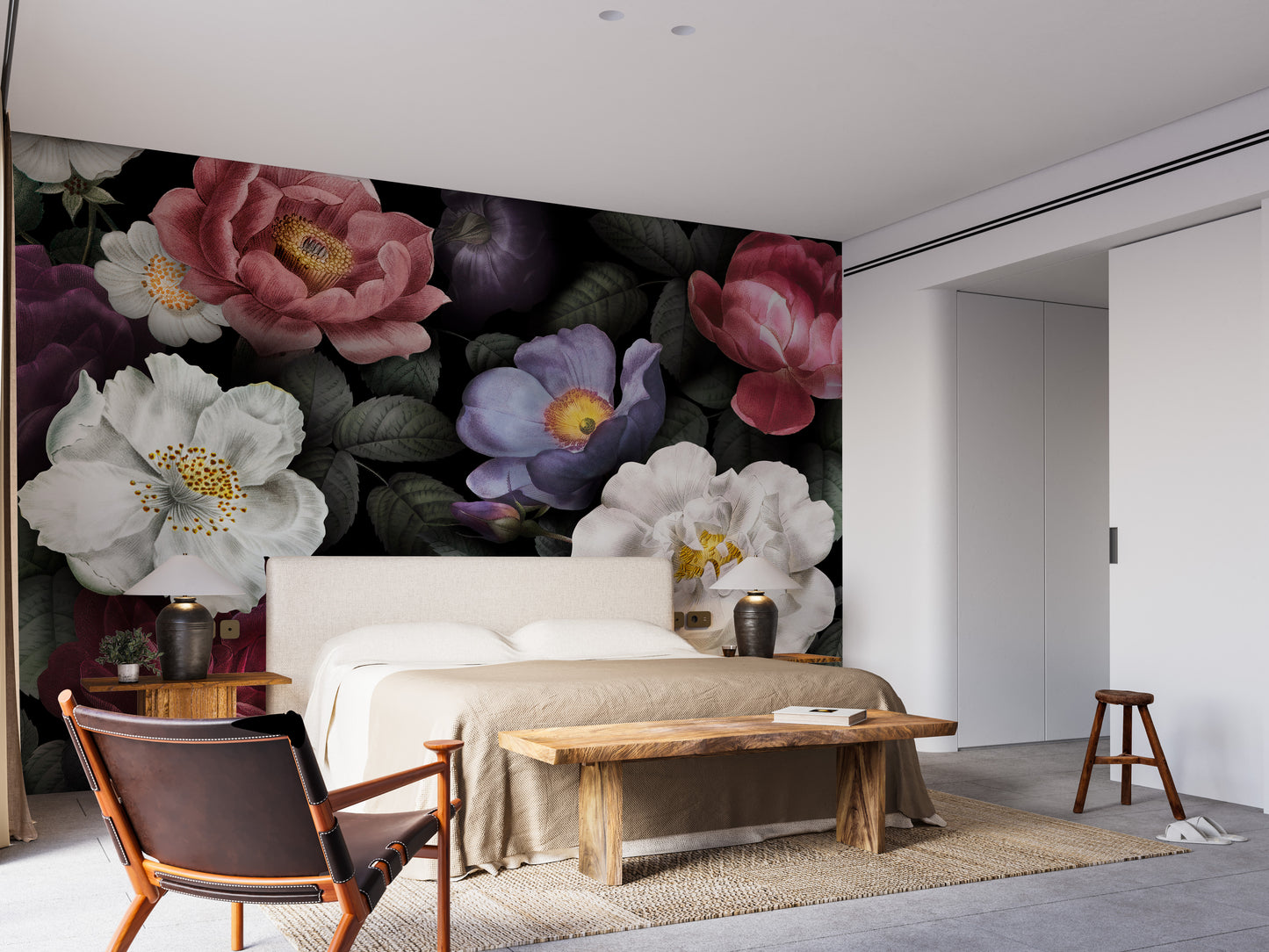 Flower Dark Background Wallpaper Murals