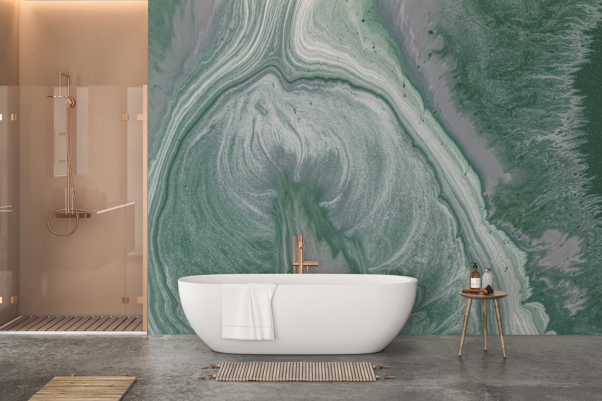 Elegant Green Marble Wallpaper Mural design
