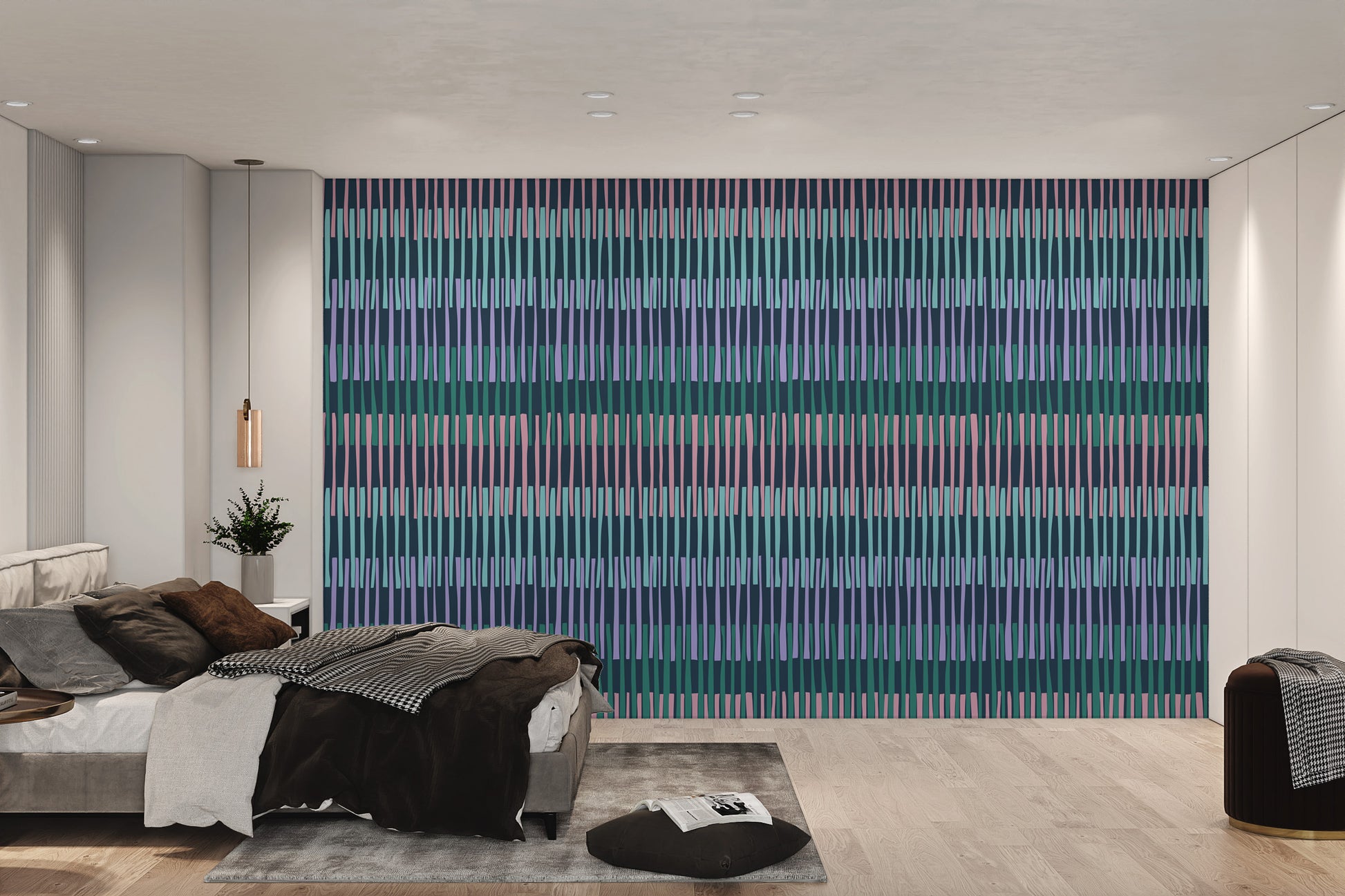 Sophisticated Rhythmic Striped Pattern Wallpaper
