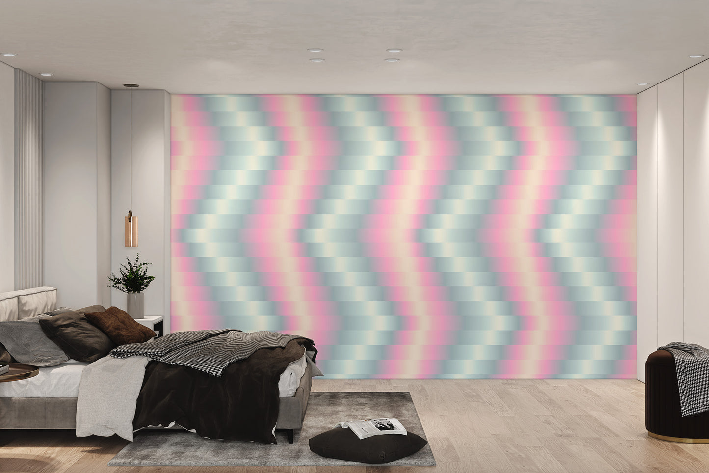 Artistic Waves and Whorls Wall Design
