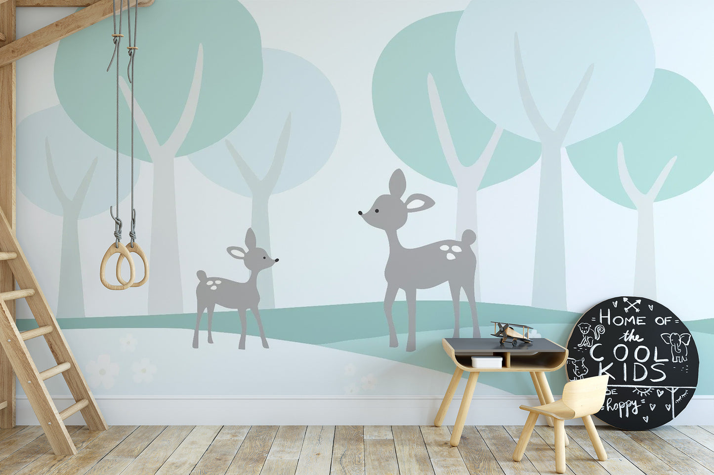 Nursery Area Fawn in Forest Wallpaper Mural - Giffywalls