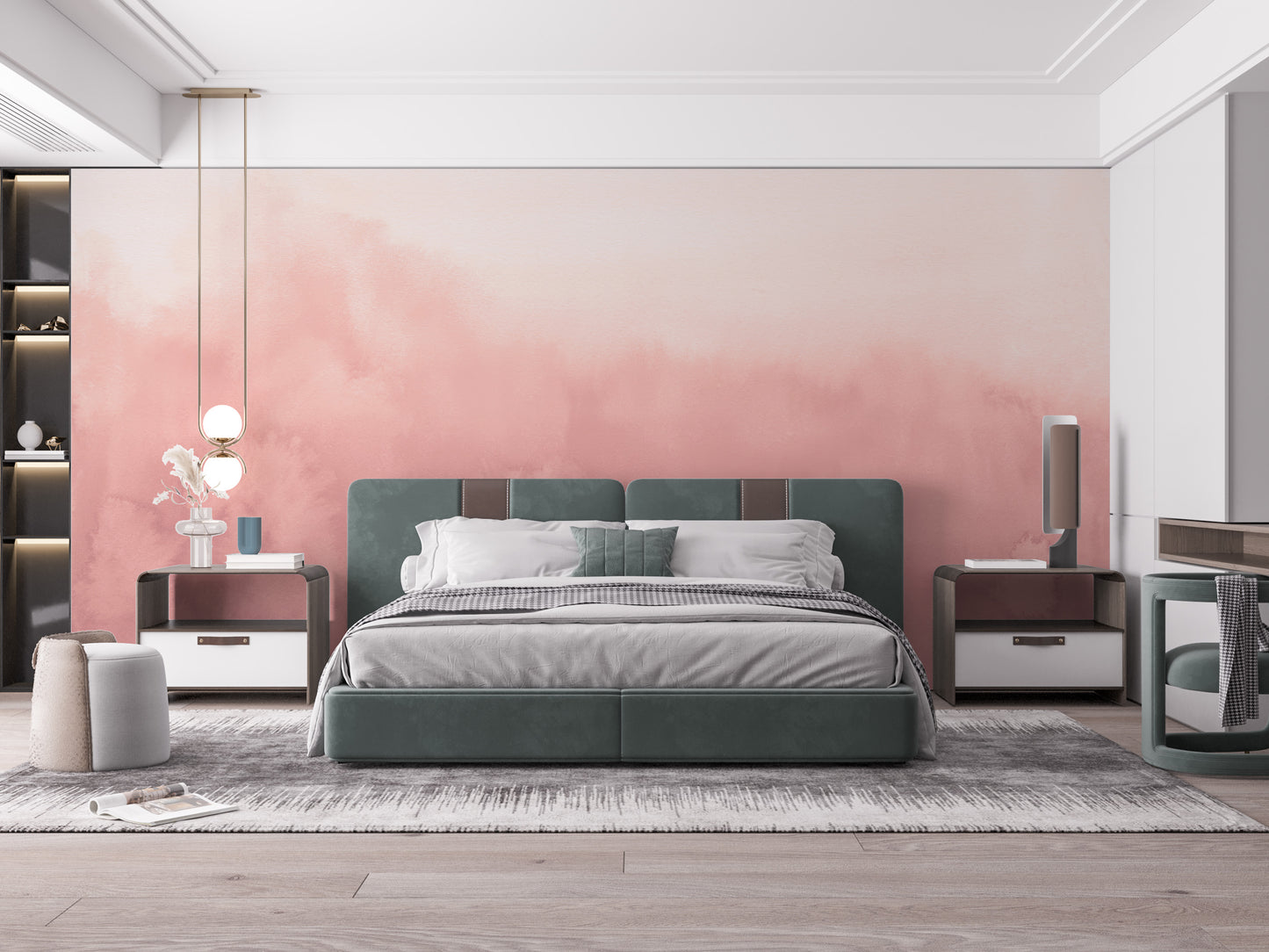 Pink Watercolour Ombre Wallpaper Mural