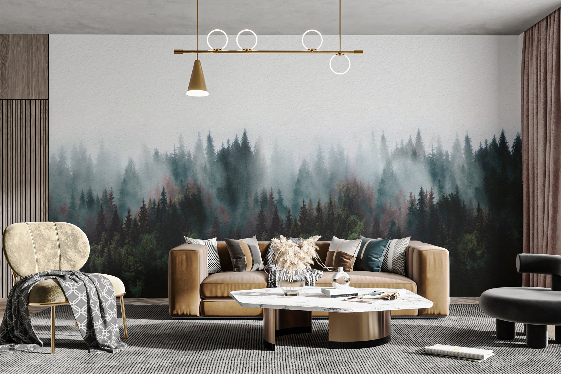 Enchanted misty woodland wallpaper for walls
