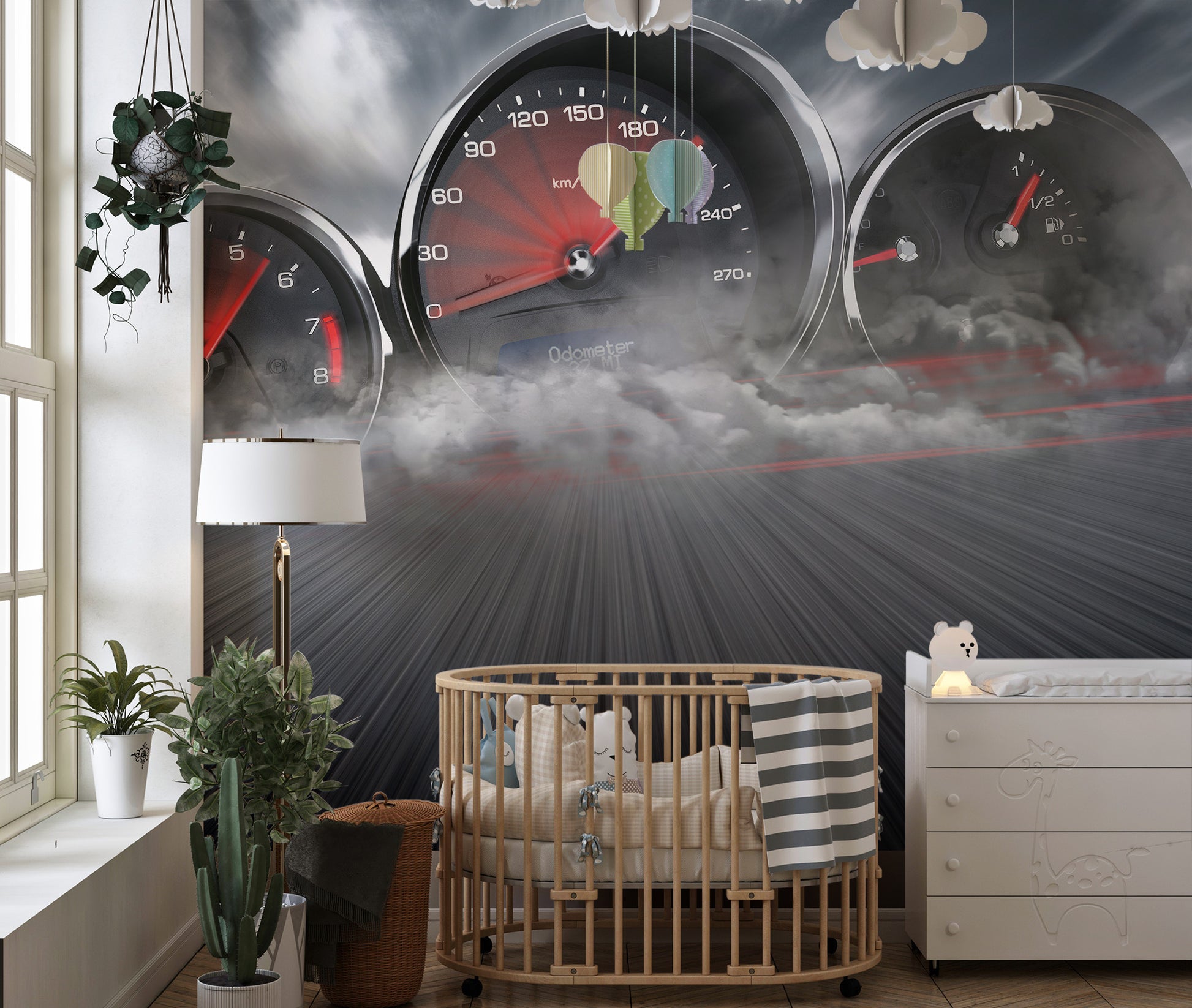 Racing dashboard wallpaper mural decor
