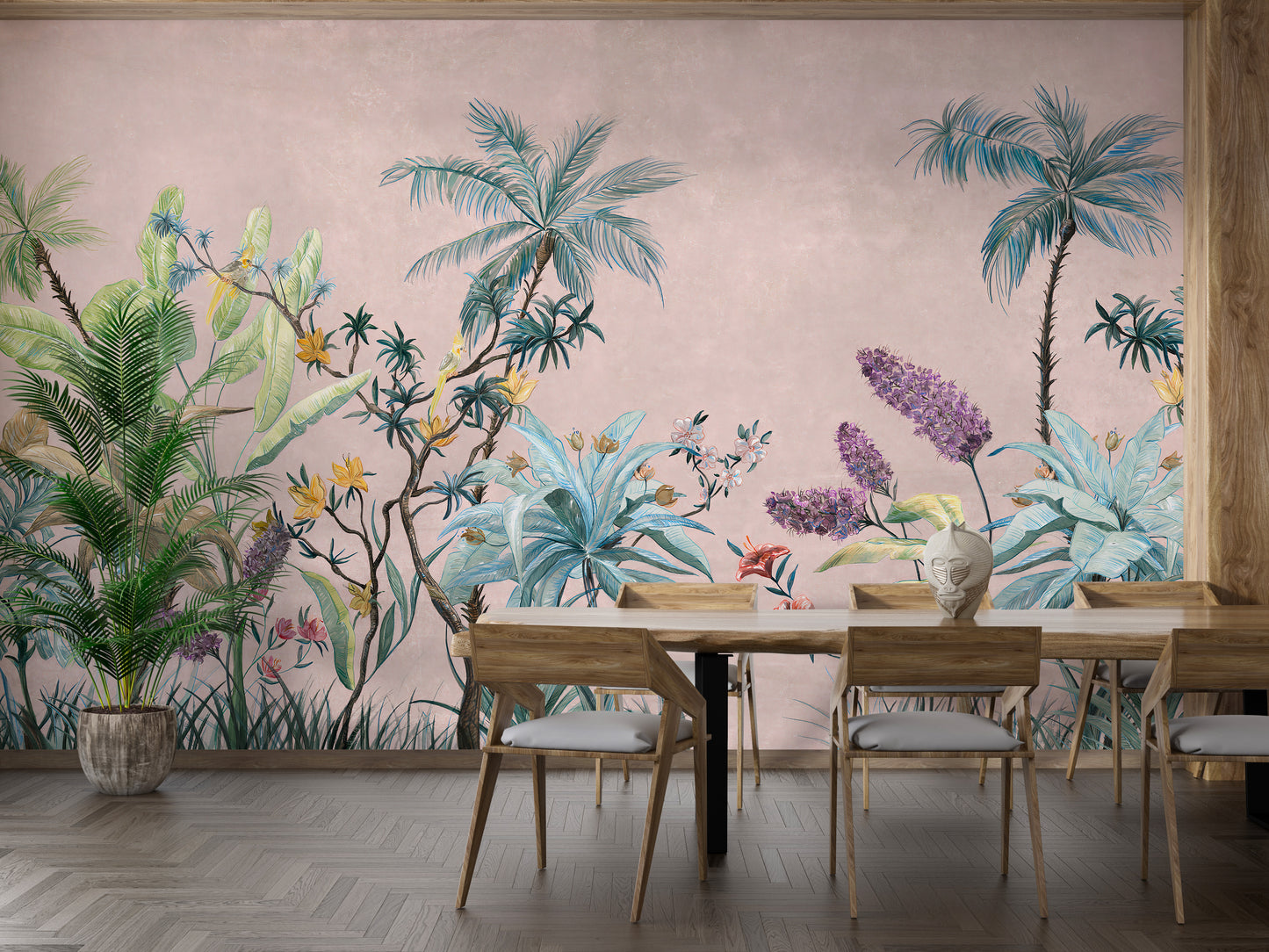 Elegant boho flowers mural for rooms