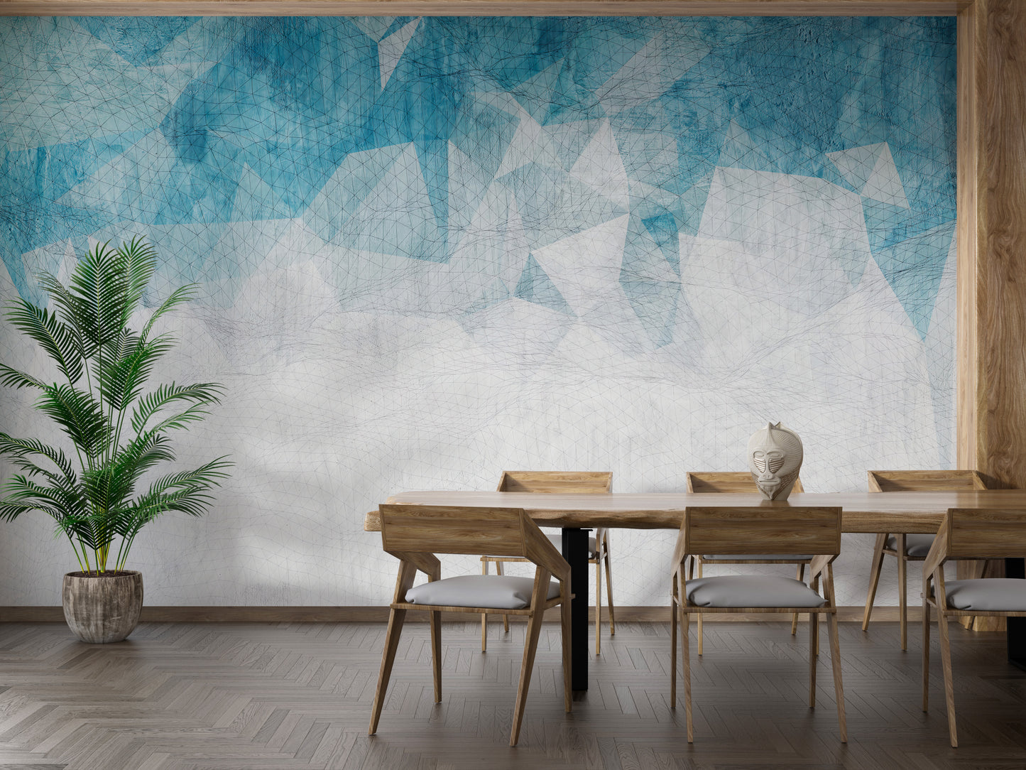 Crumbled Blue Color Wallpaper Murals