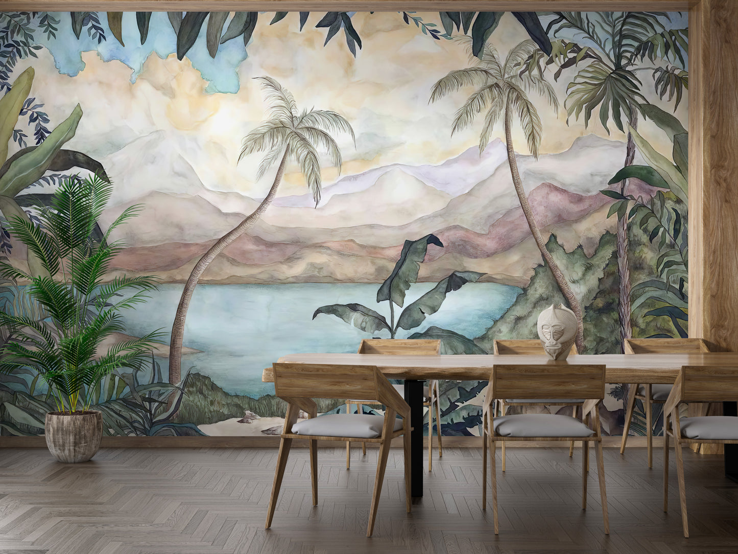 Green Pond Vegetation Tropical Wallpaper Mural