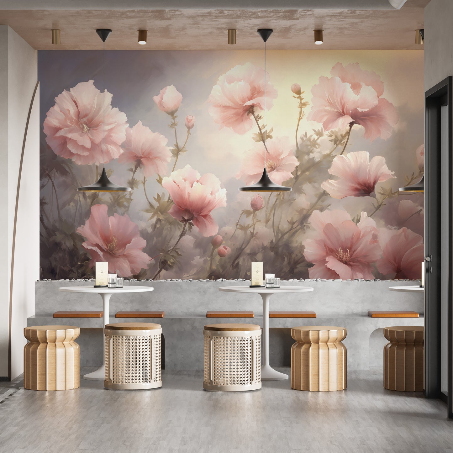 Godetia Pink Flower Wallpaper Mural