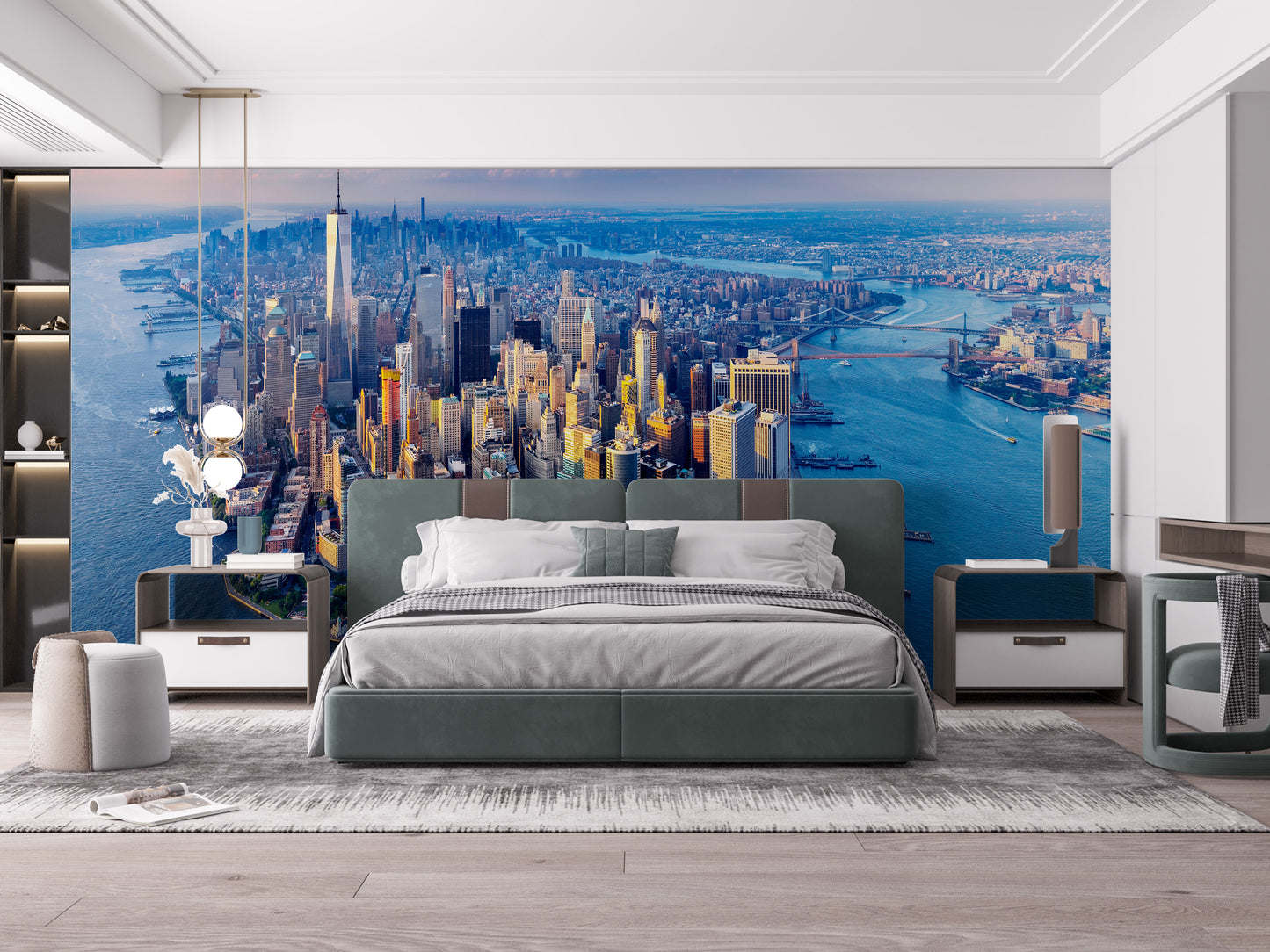 Manhattan Skyline Aerial View Wall Mural