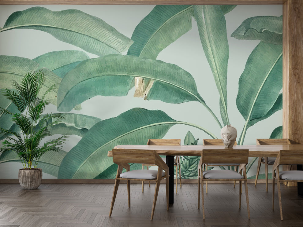 Tropical Banana Leaf Wallpaper Mural