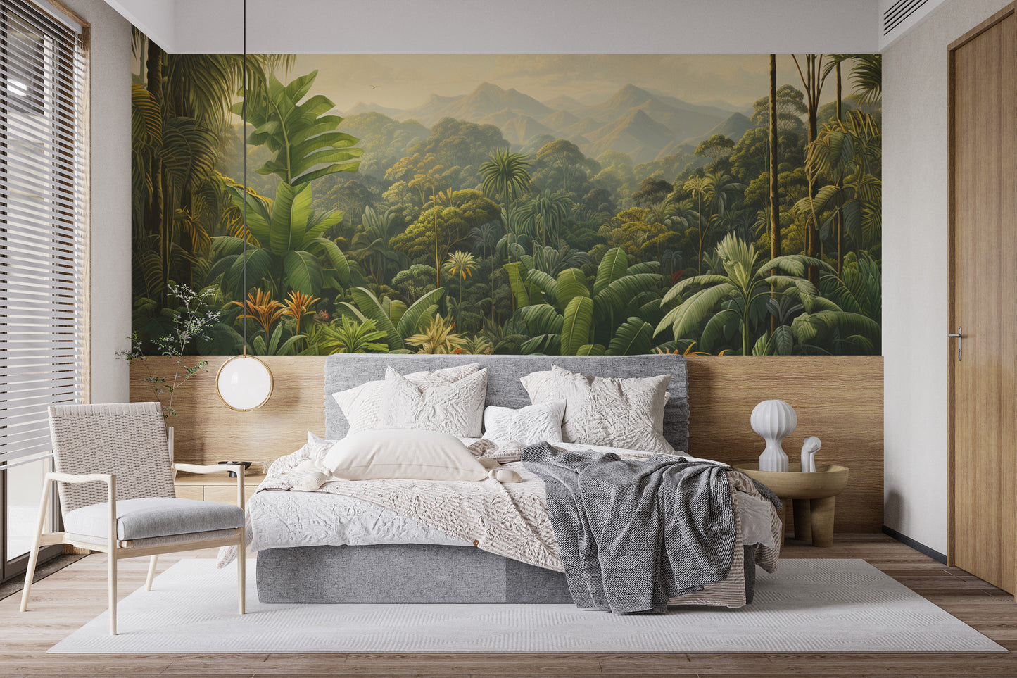 Nature-Inspired Tropical Forest Wallpaper
