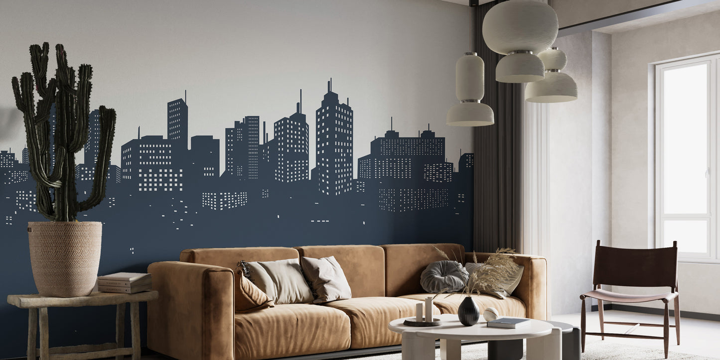 Cityscape Silhouette Wall Mural